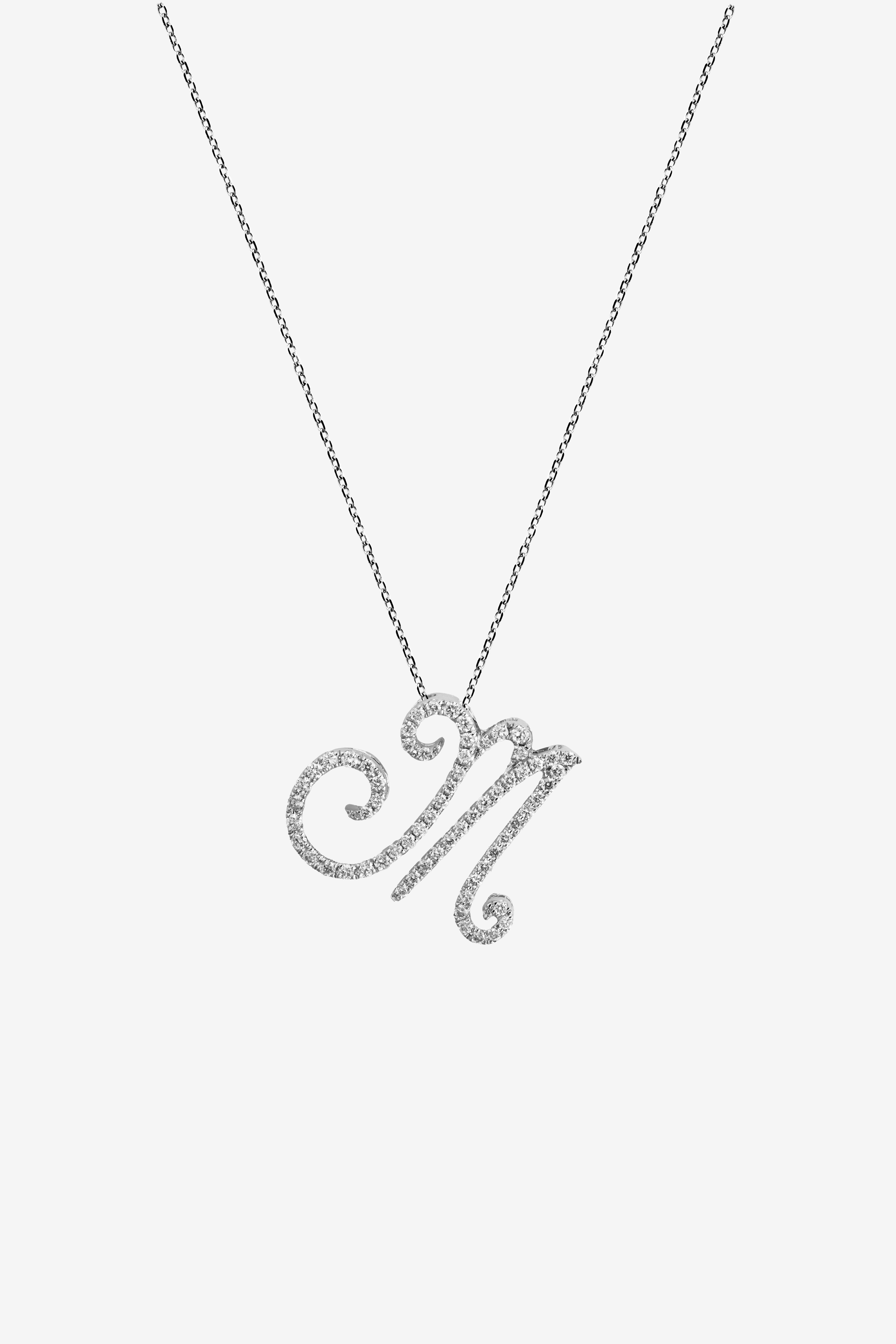 Pavé Initial Pendant – M