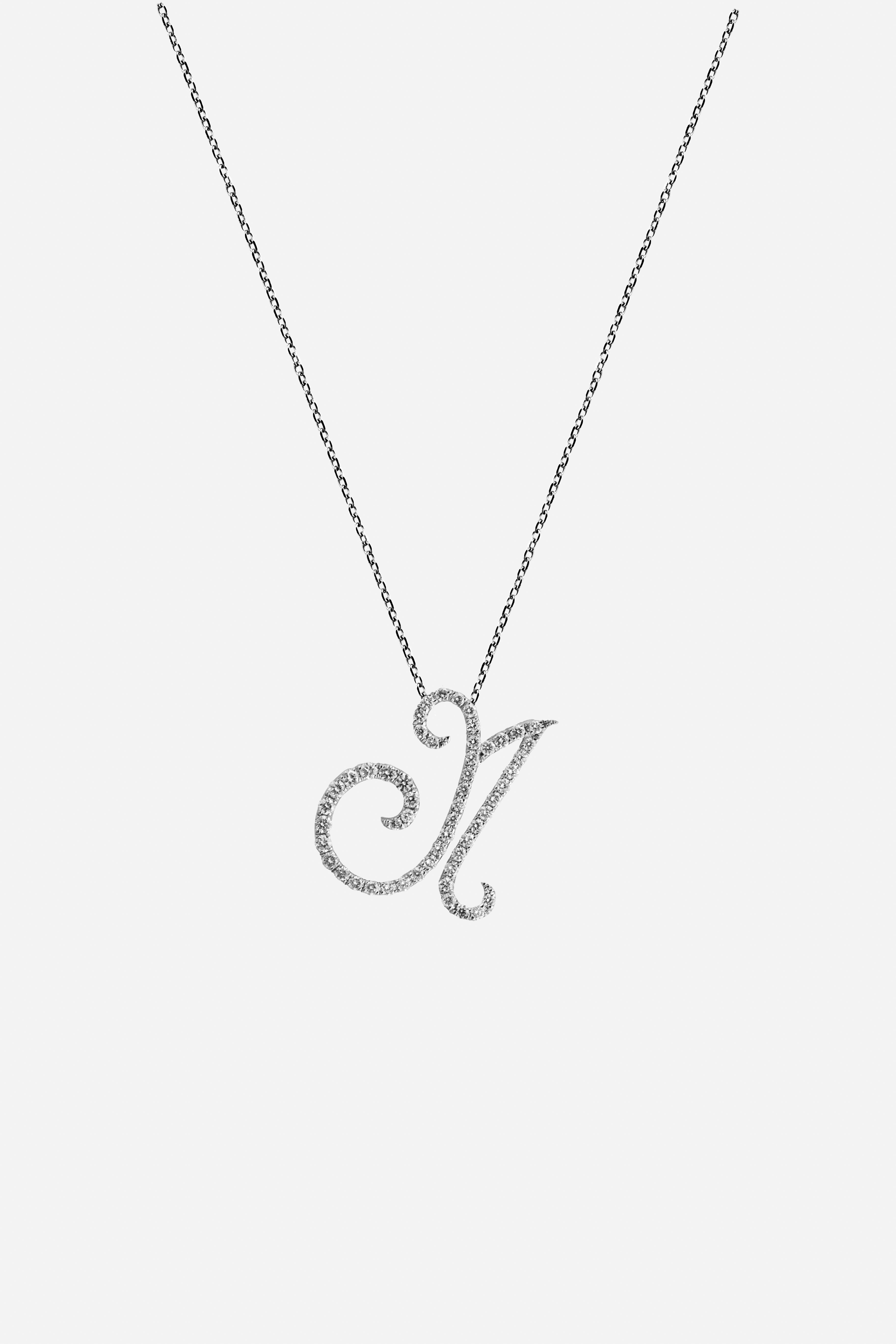 Pavé Initial Pendant – N
