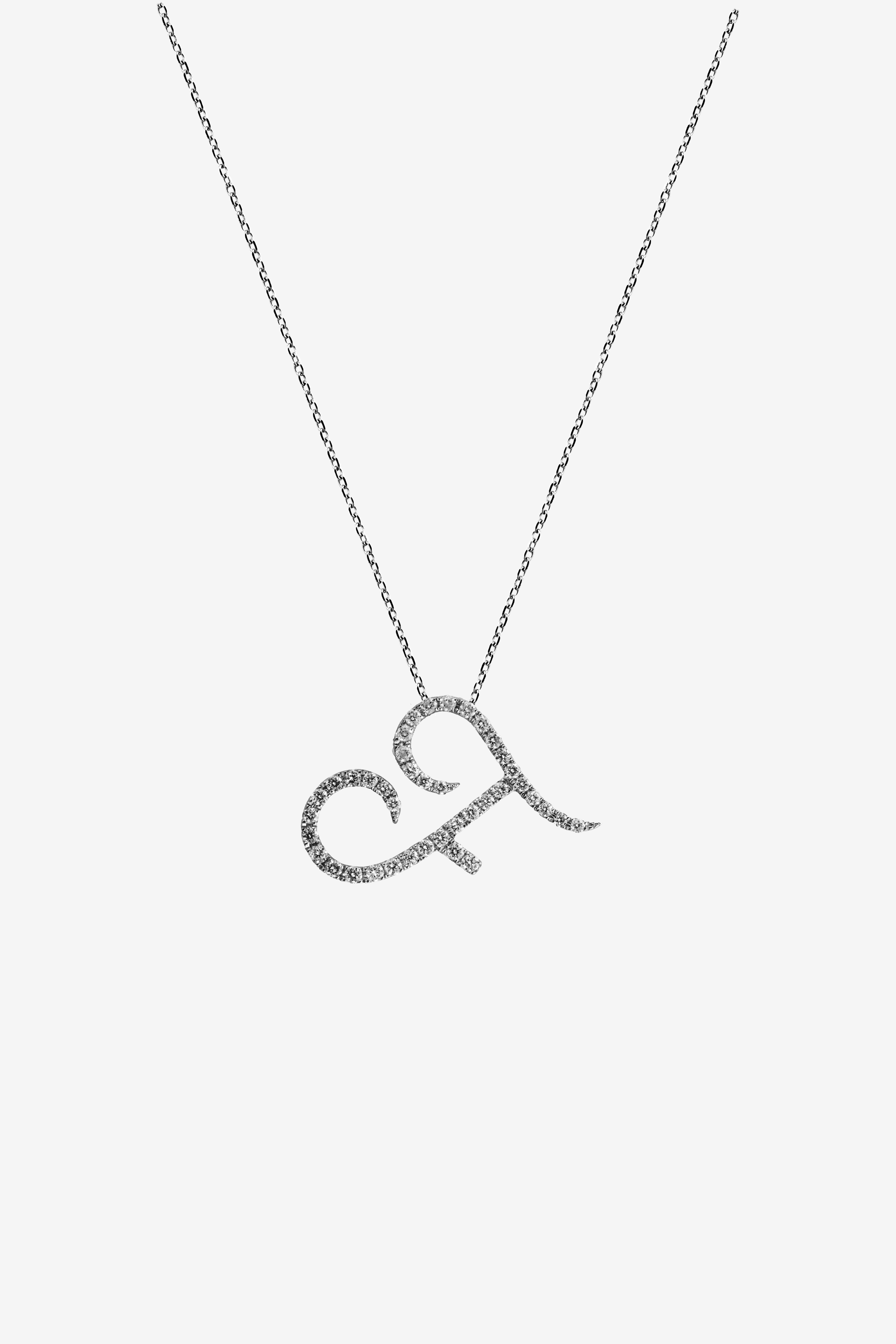 Pavé Initial Pendant – F