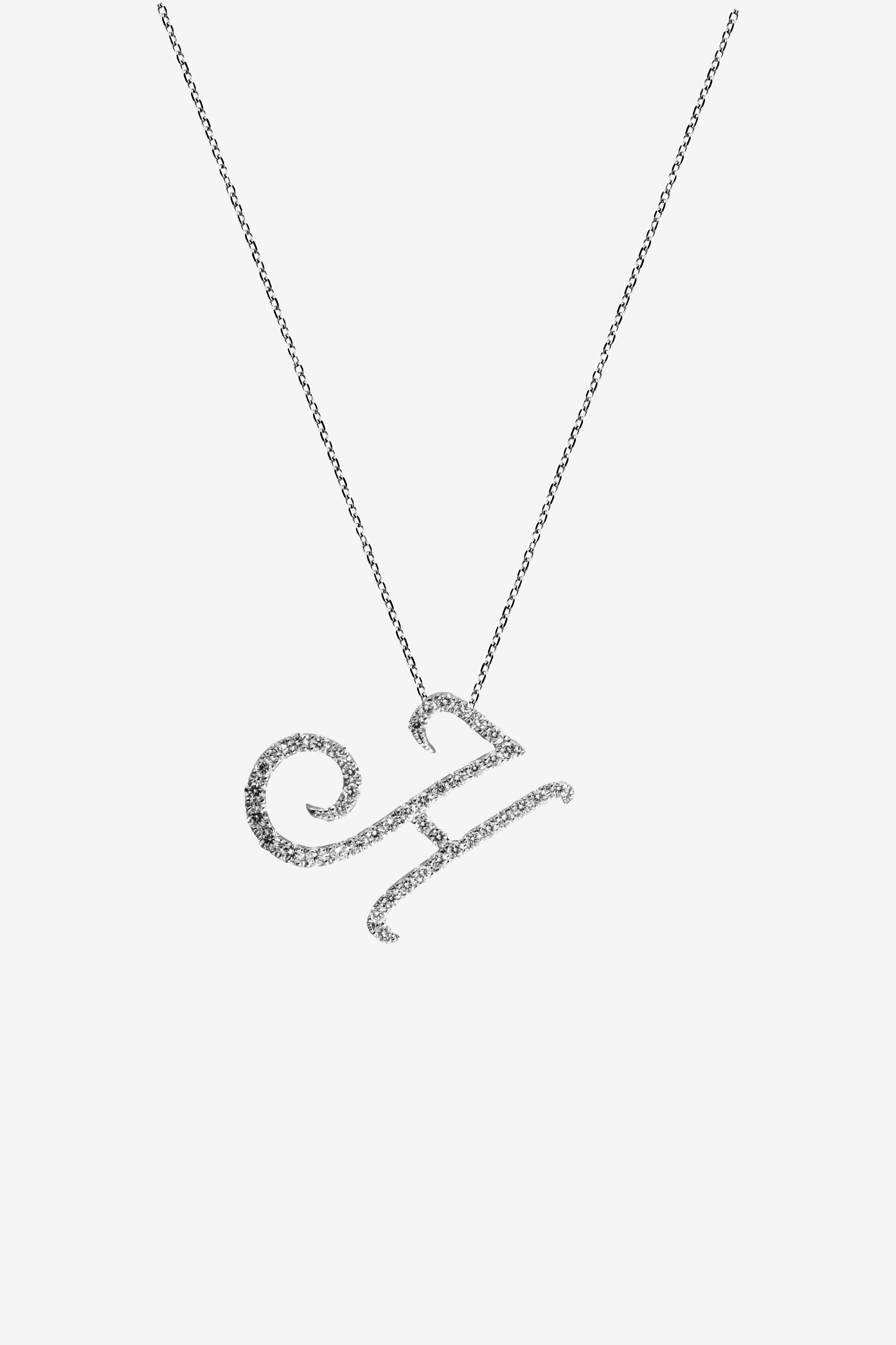 Pavé Initial Pendant – H
