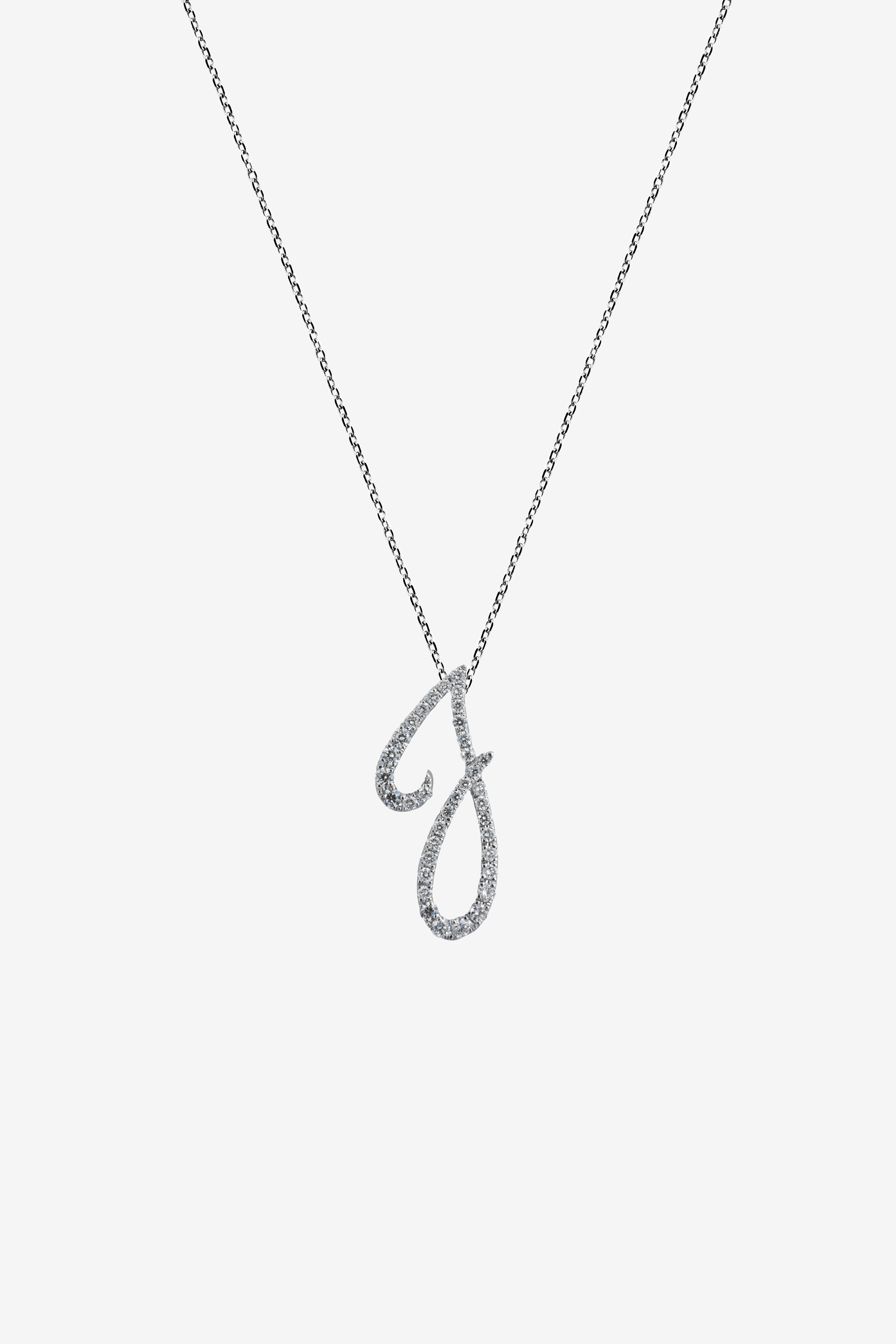 Pavé Initial Pendant – J