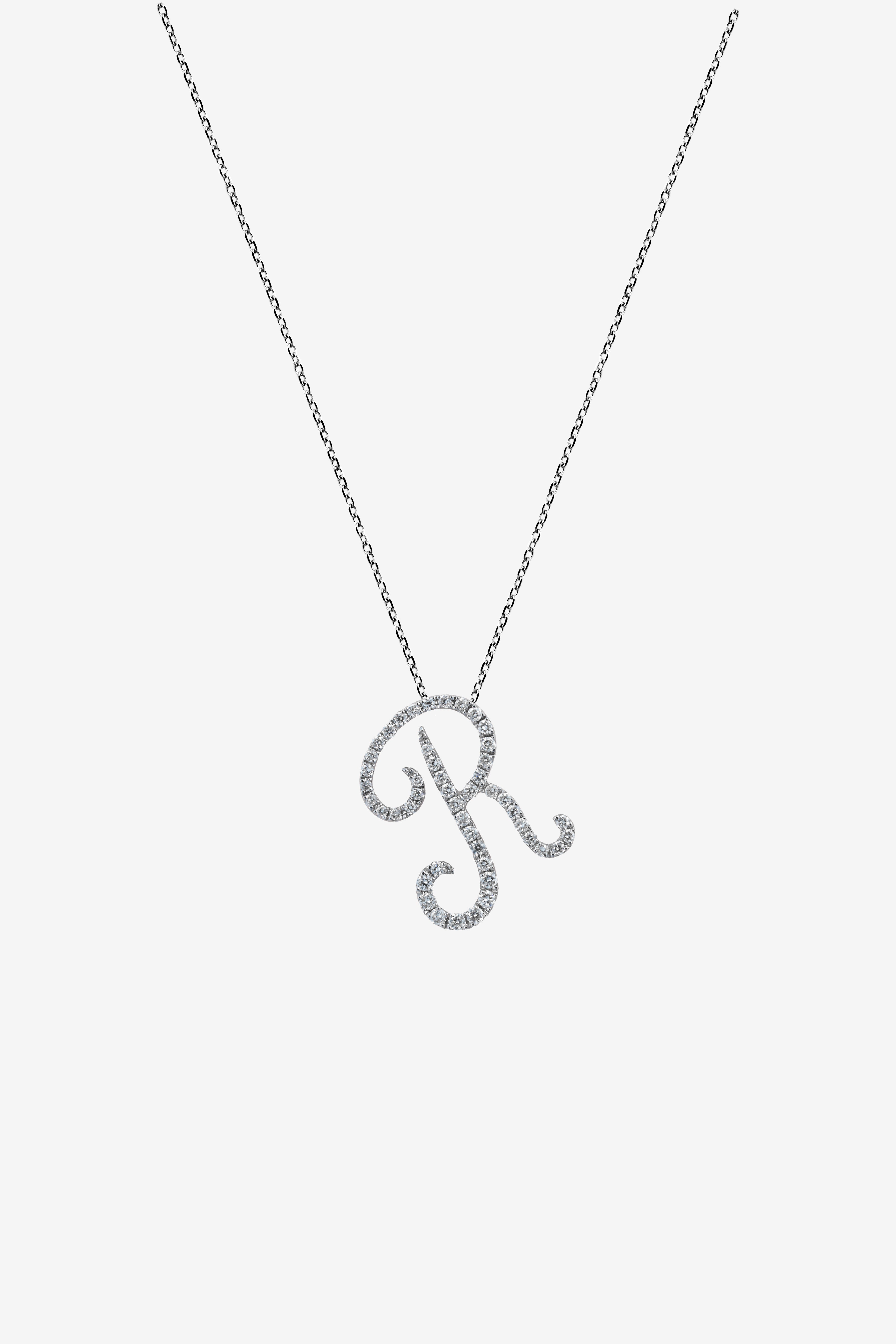 Pavé Initial Pendant – R