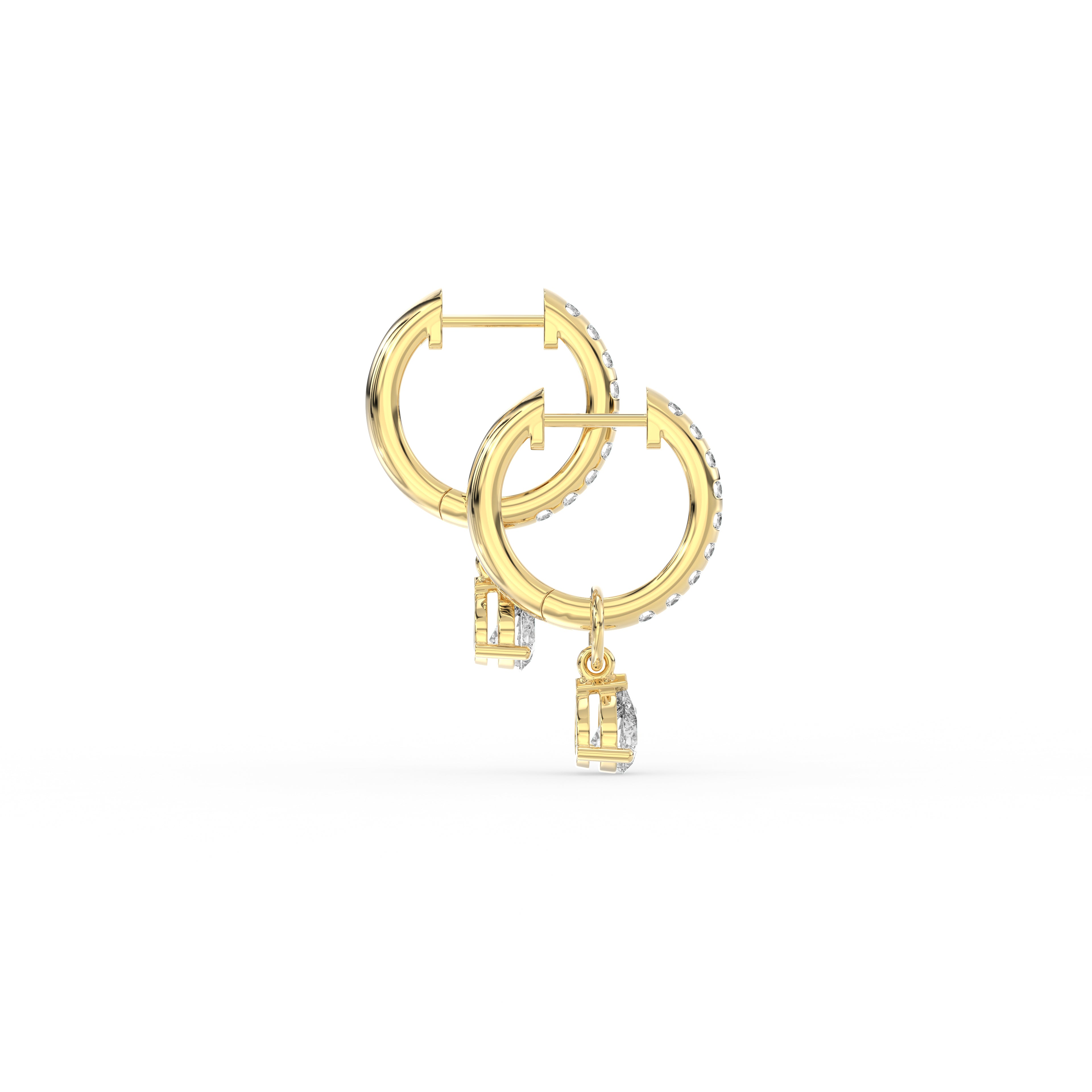 Multiway Pavé Hoop Earrings with Pear Drop