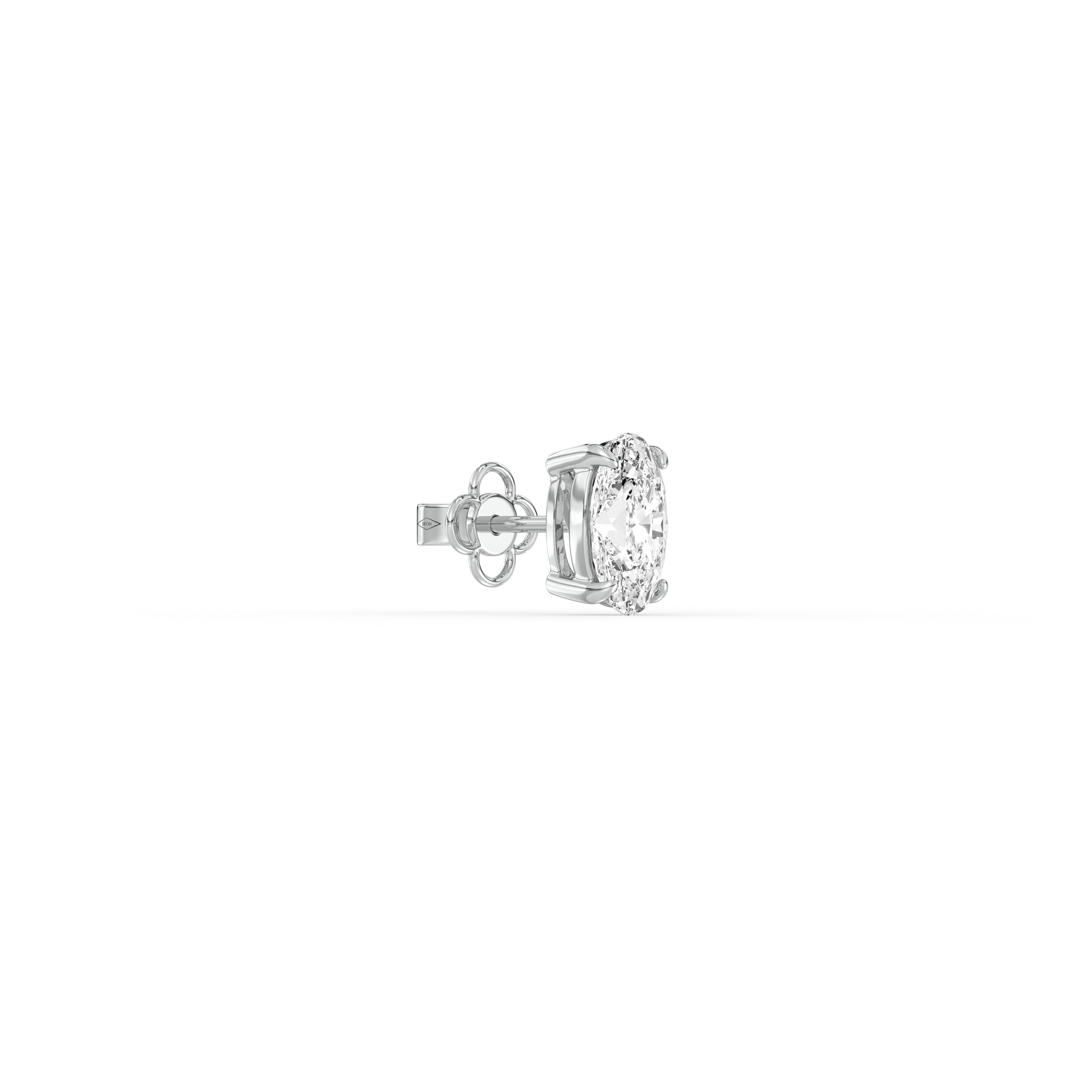 Refined Oval Diamond Earrings - (0.6ct)