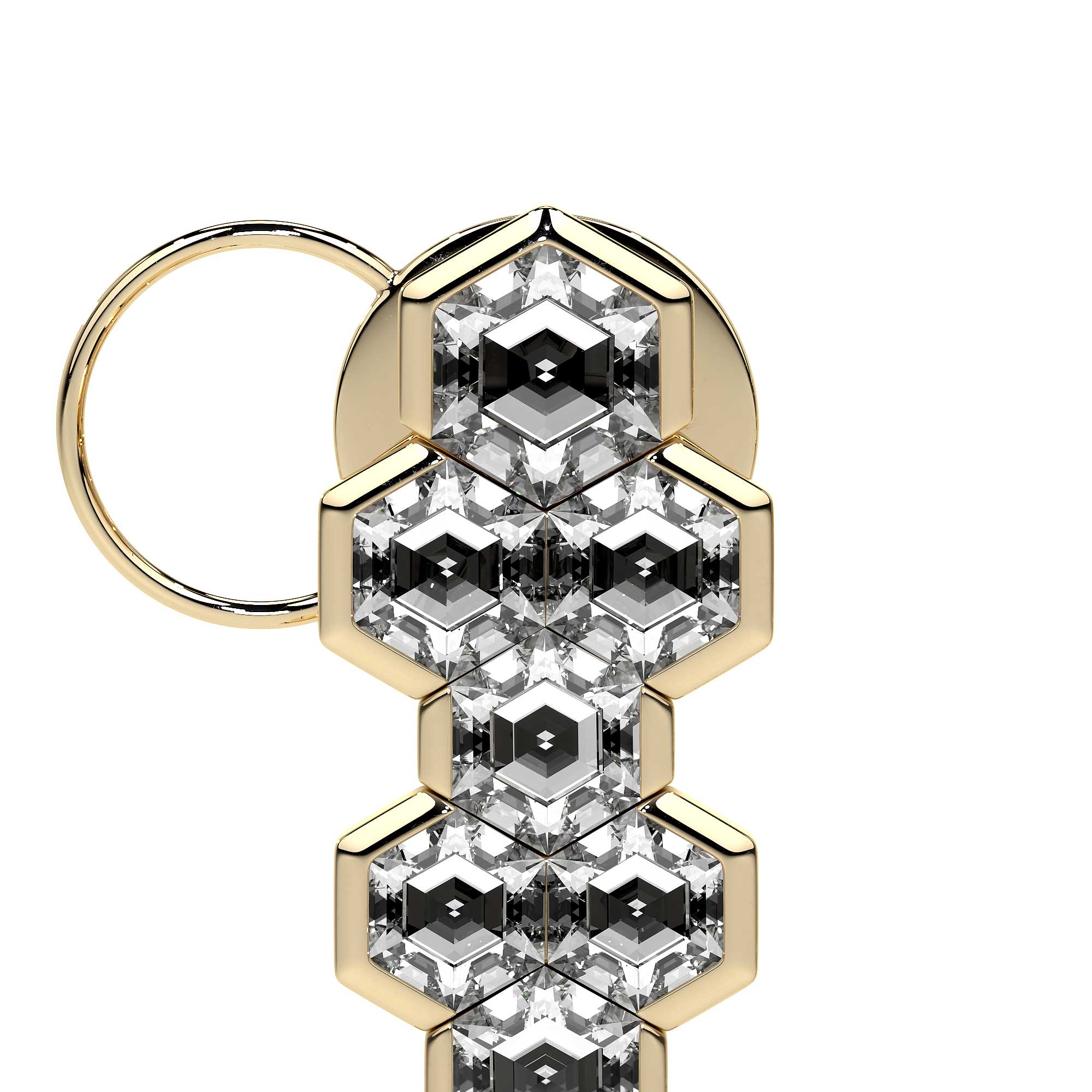 Hexa Hive Diamond Drop Earrings