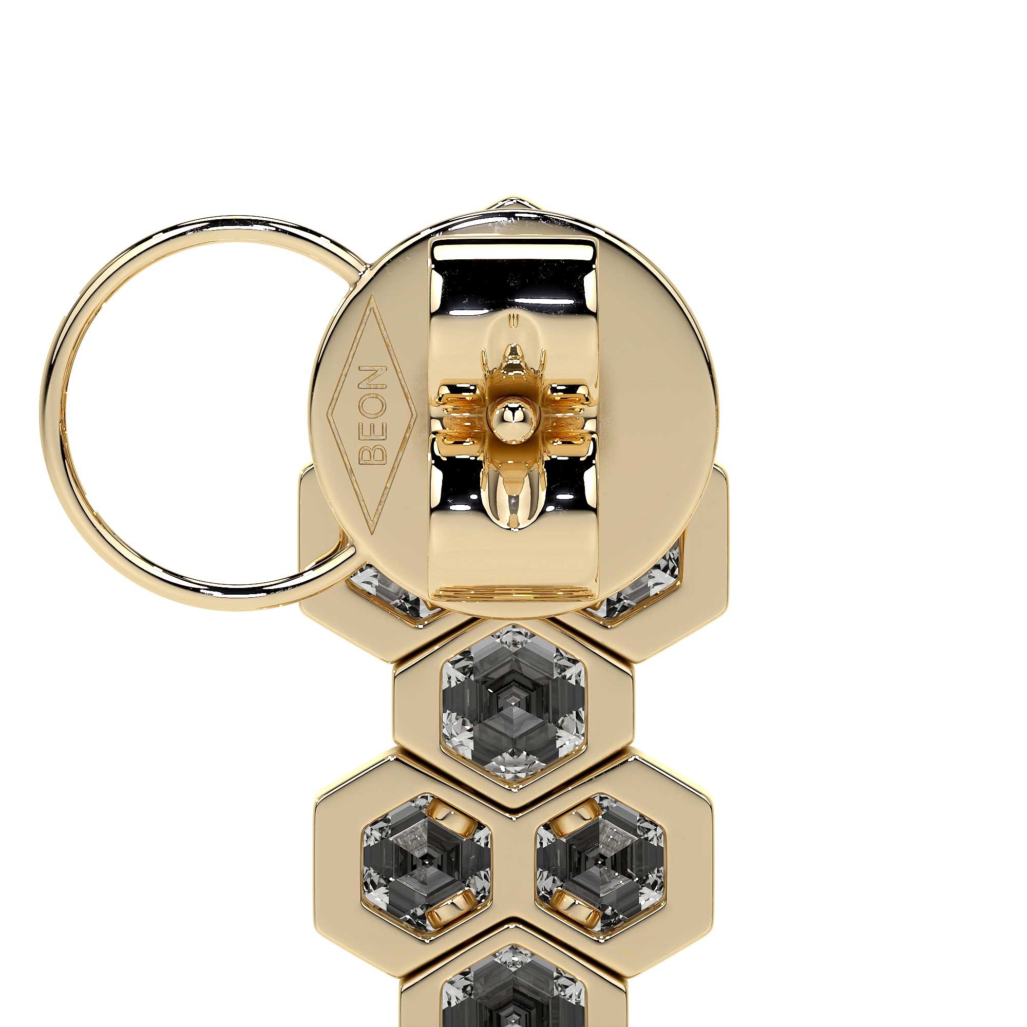 Hexa Hive Diamond Drop Earrings