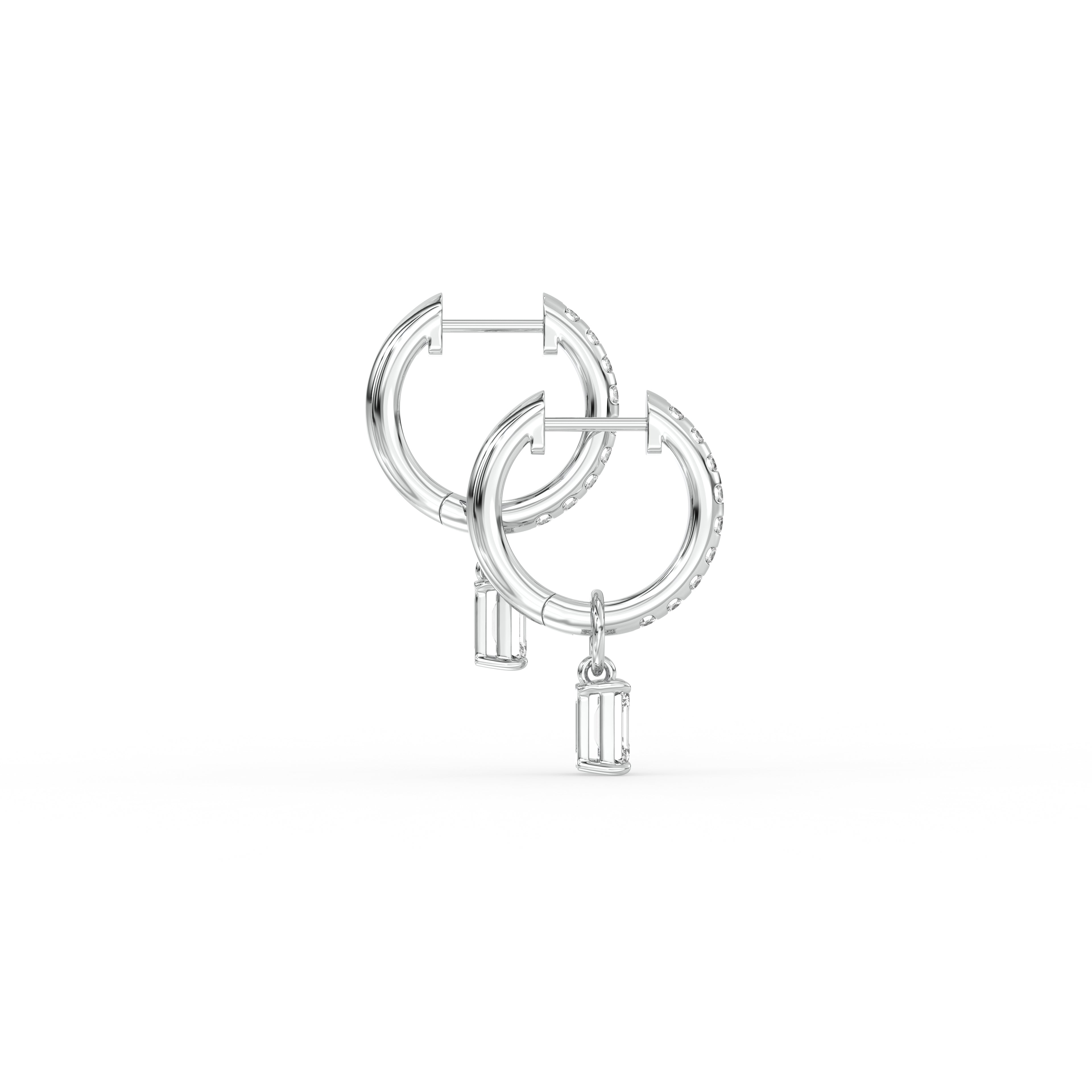 Multiway Pavé Hoop Earrings with Emerald Drop