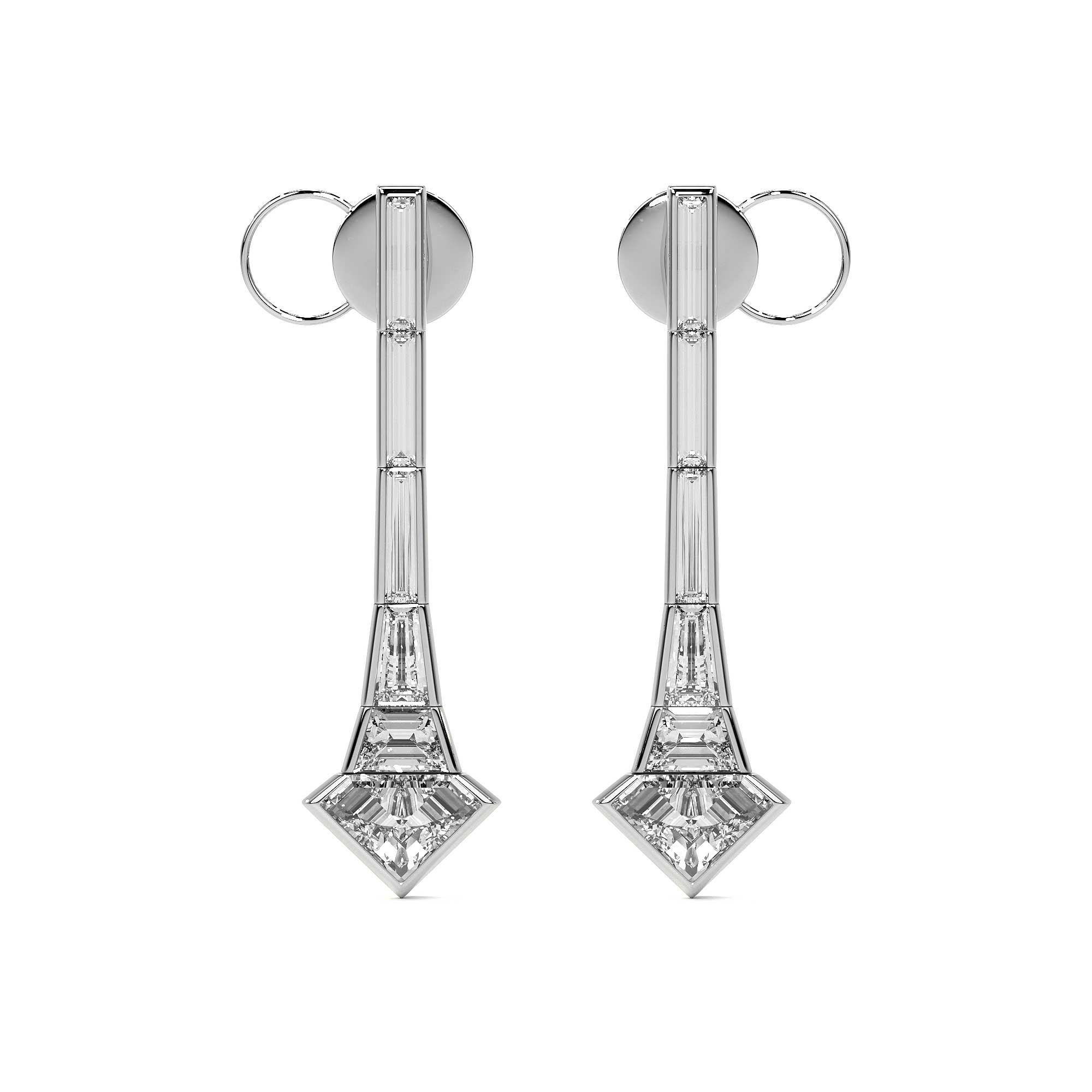 Radiant Apex Diamond Drop Earrings