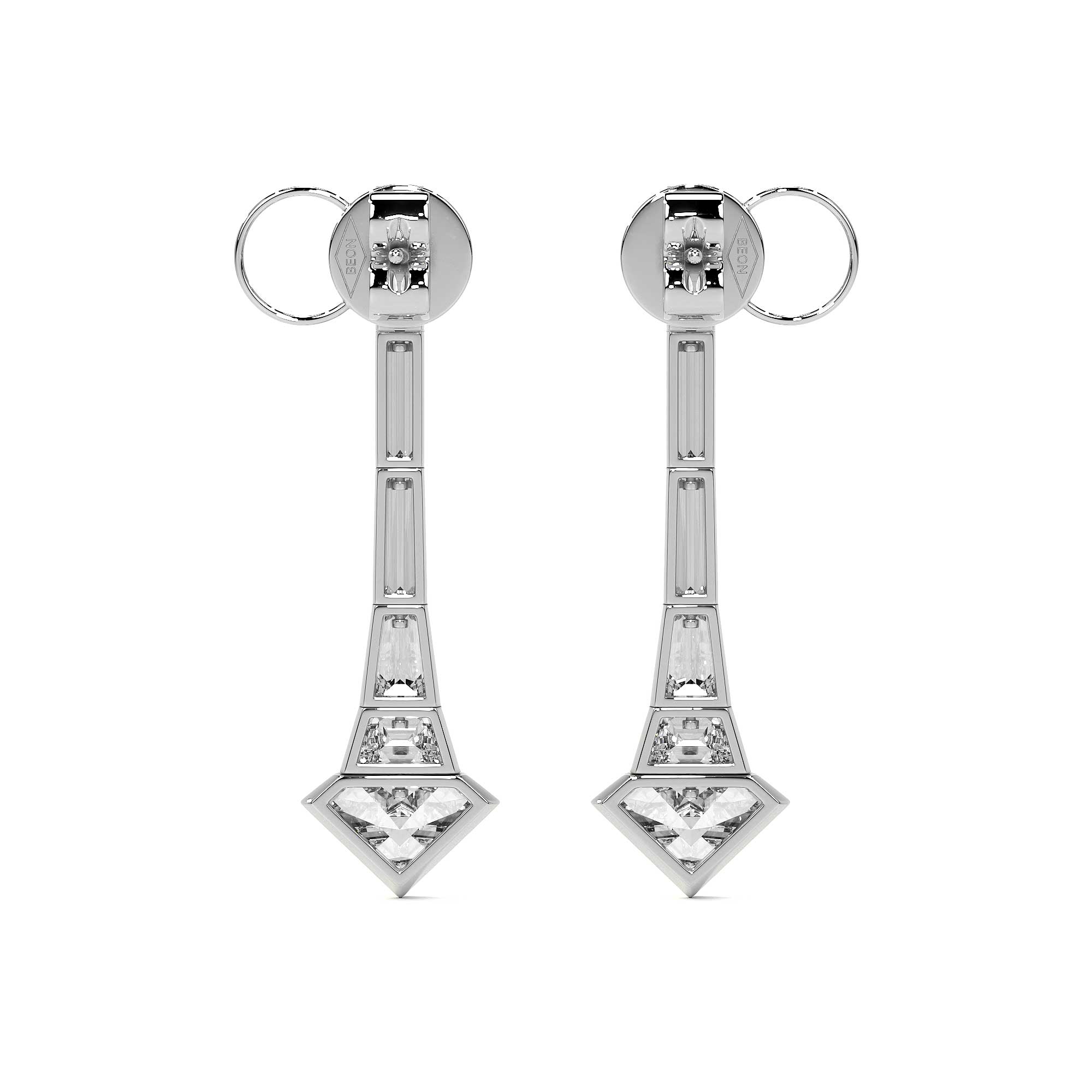 Radiant Apex Diamond Drop Earrings