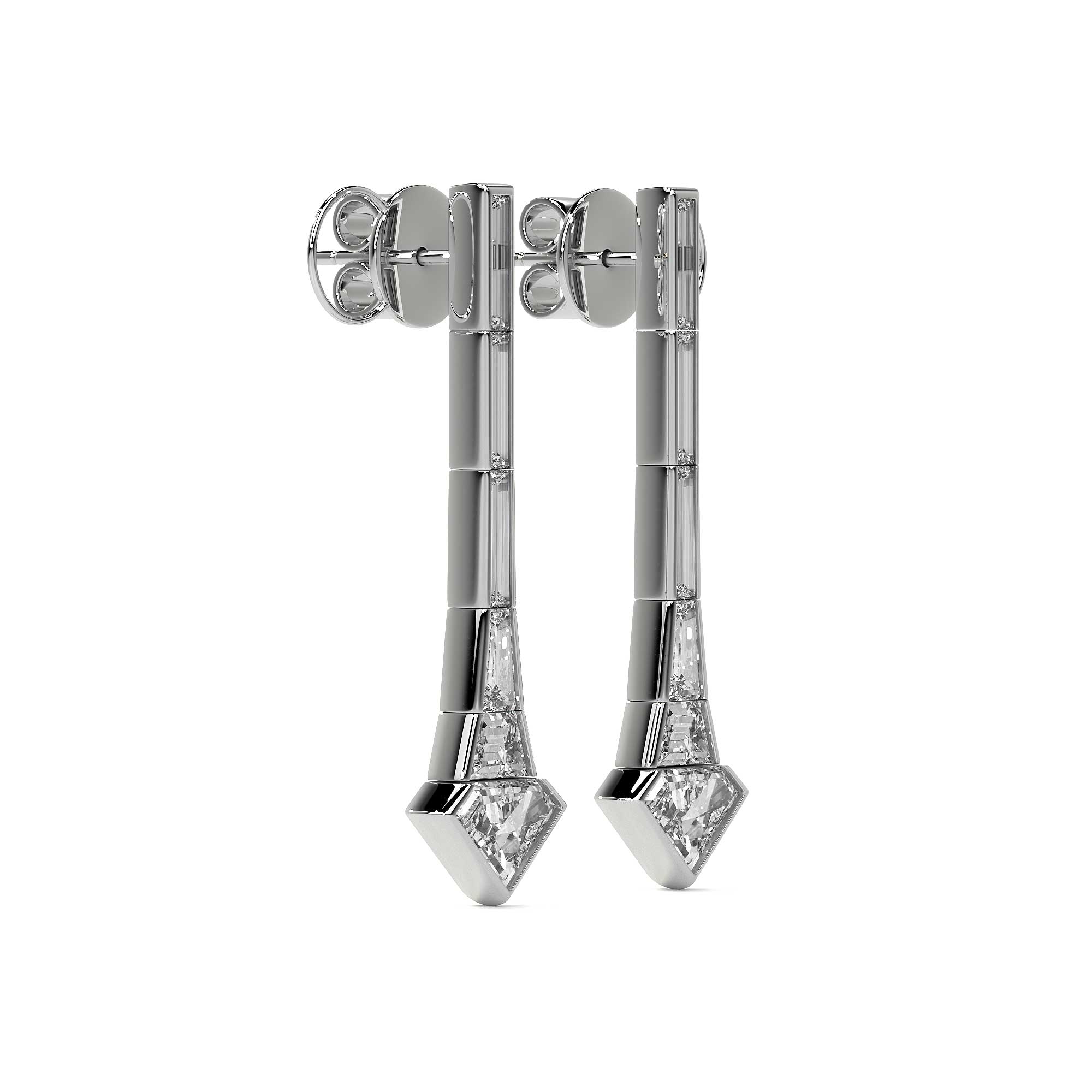 Radiant Apex Diamond Drop Earrings