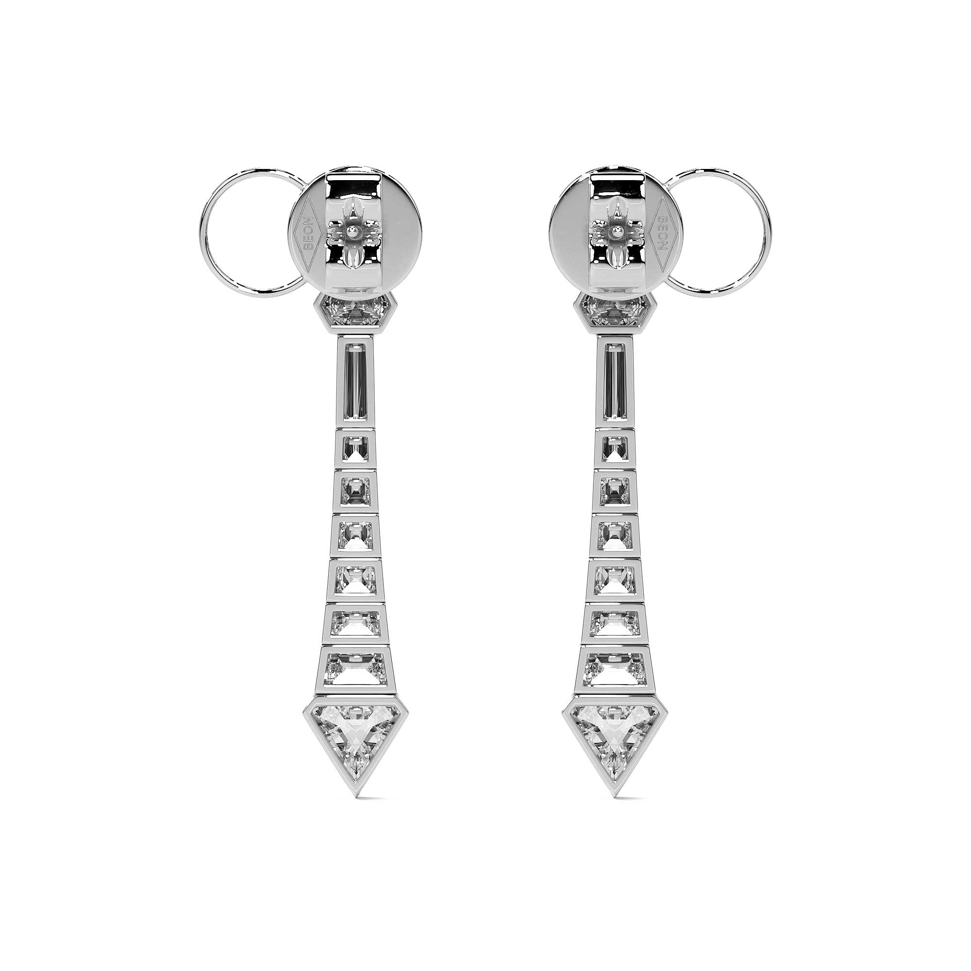 Hexa Apex Diamond Drop Earrings