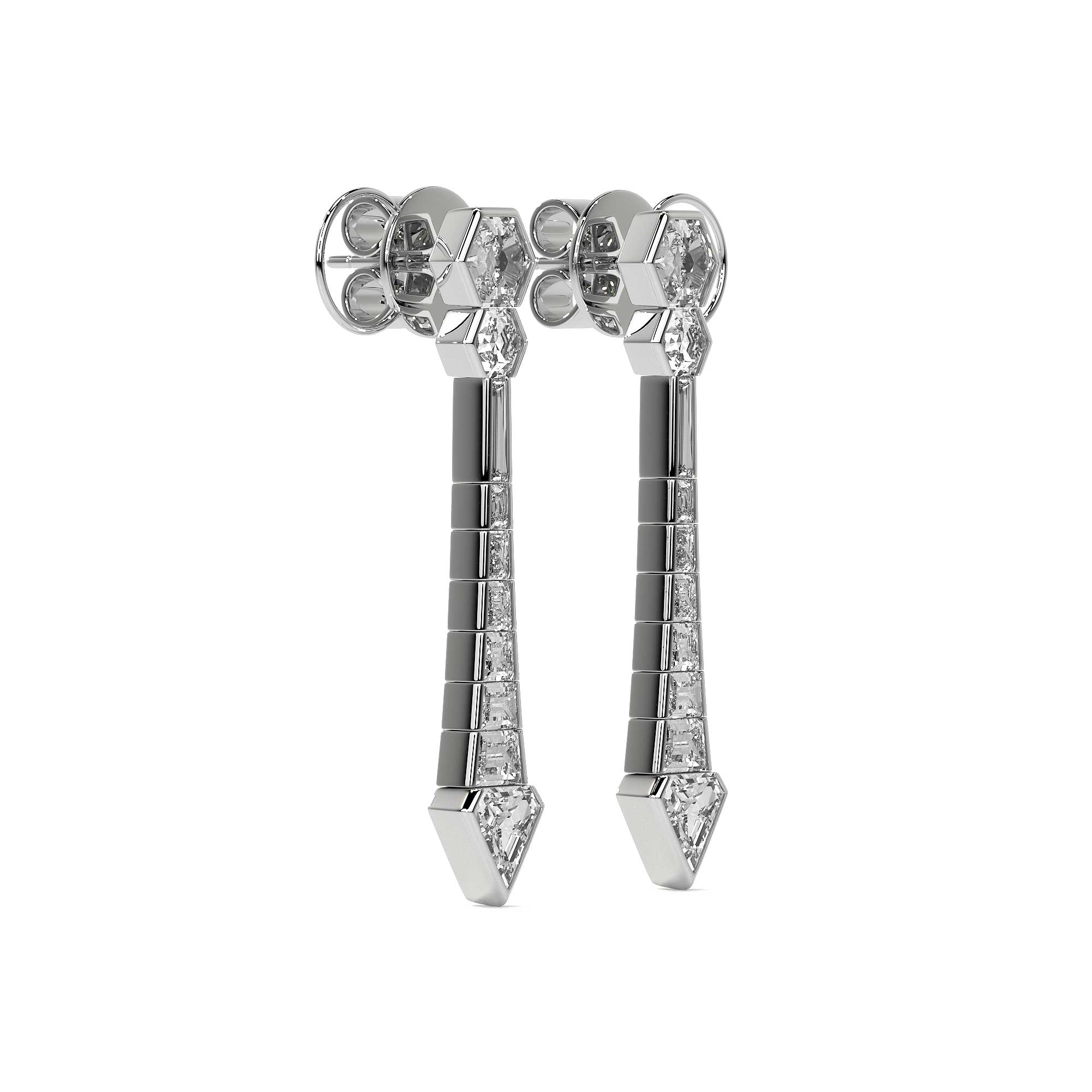 Hexa Apex Diamond Drop Earrings