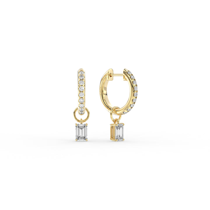 Multiway Pavé Hoop Earrings with Emerald Drop