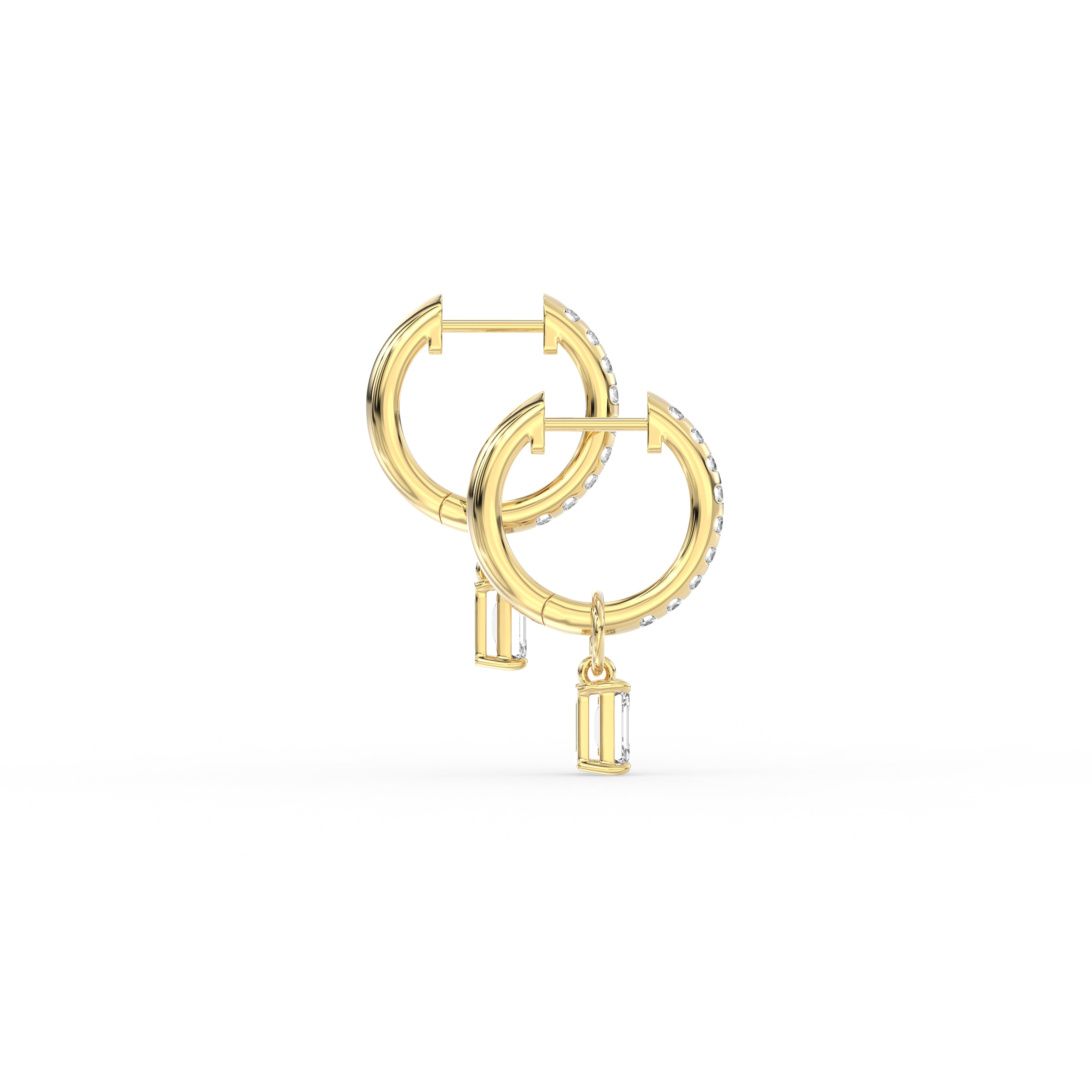 Multiway Pavé Hoop Earrings with Emerald Drop