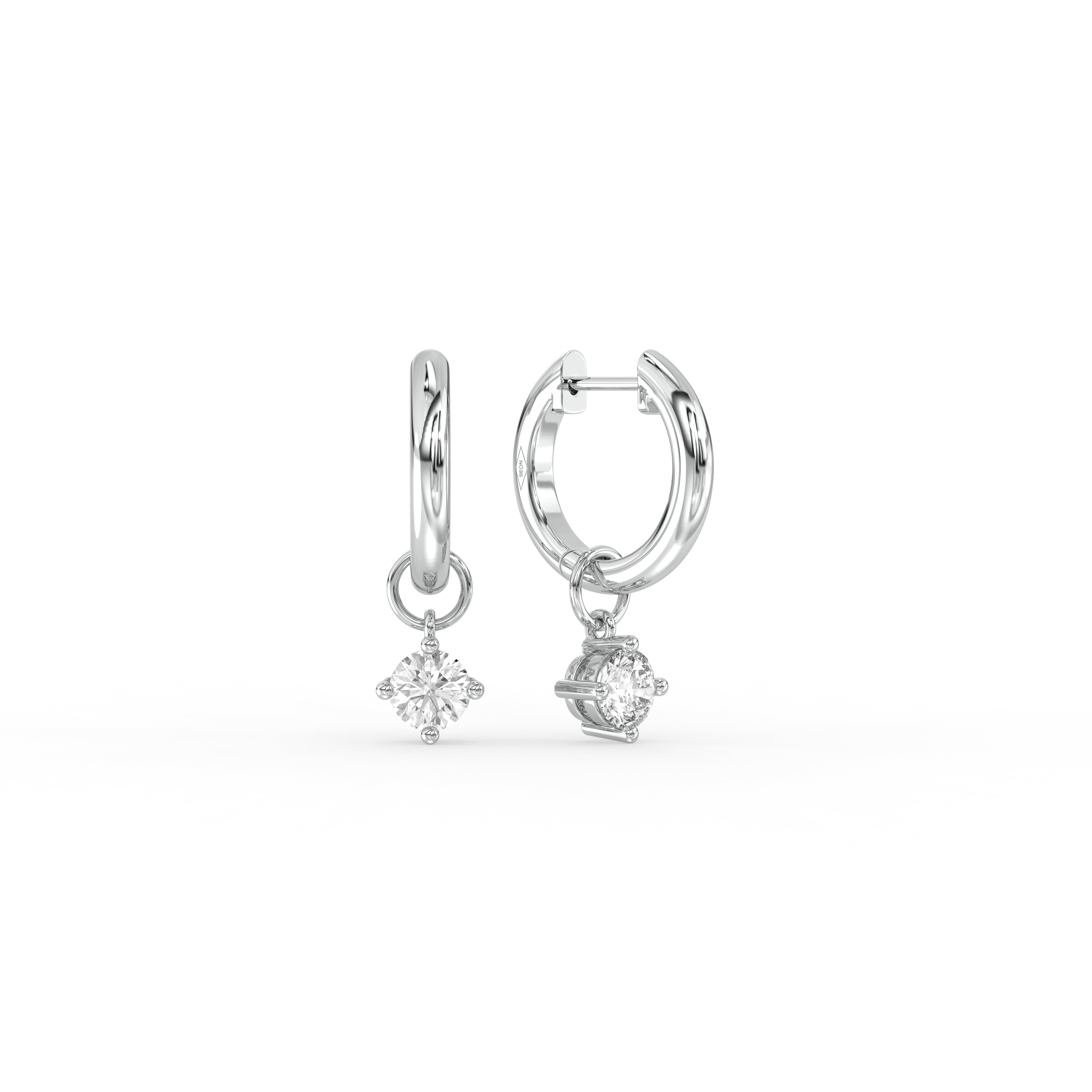 Minimalist Multiway Hoop Earrings with Round Drop