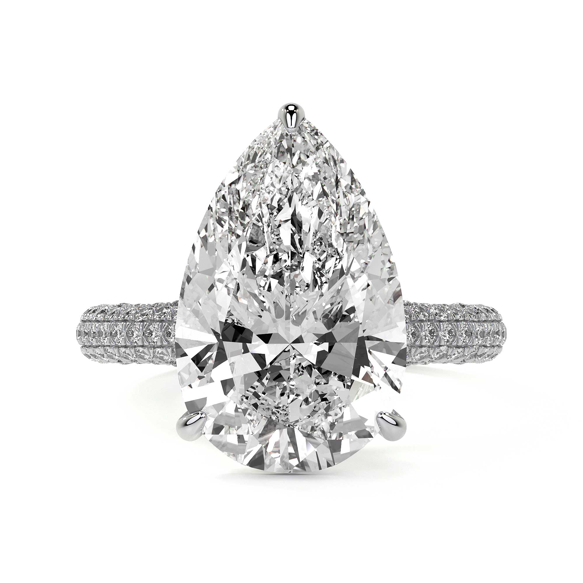 Elizabeth Crown Pear Diamond Ring