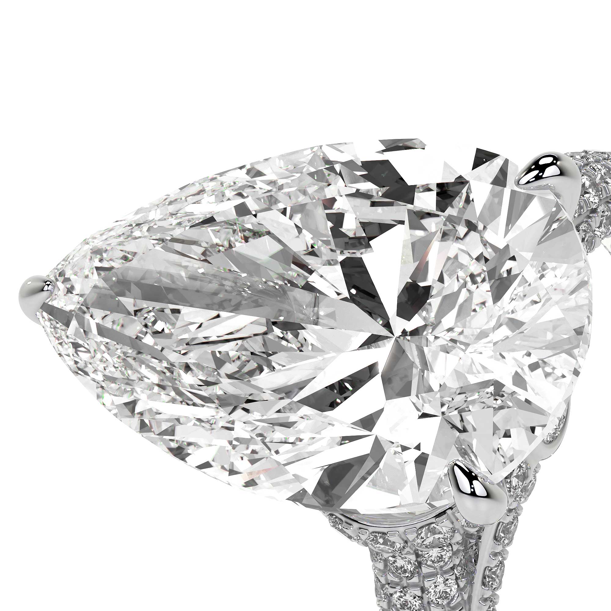 Elizabeth Crown Pear Diamond Ring
