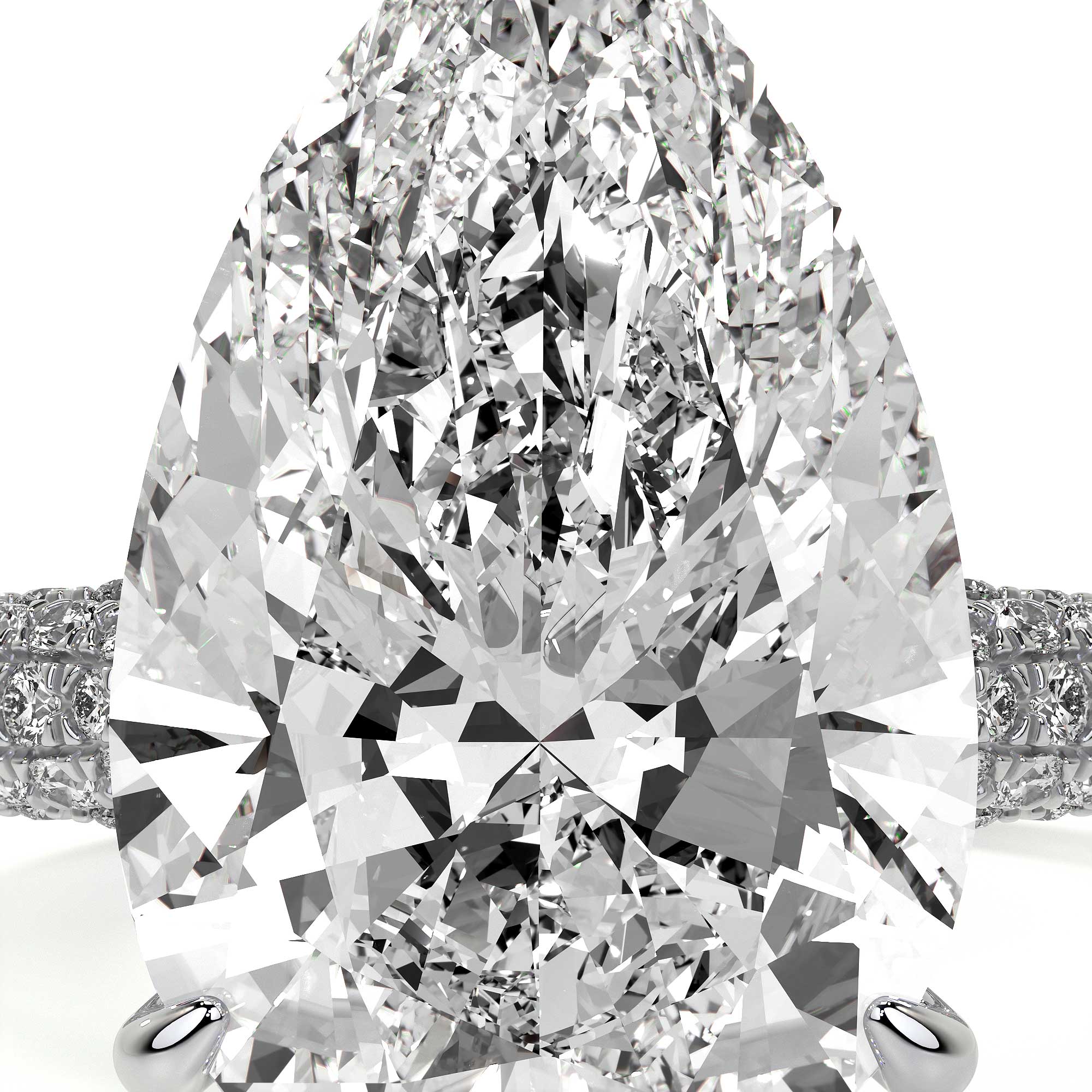 Elizabeth Crown Pear Diamond Ring