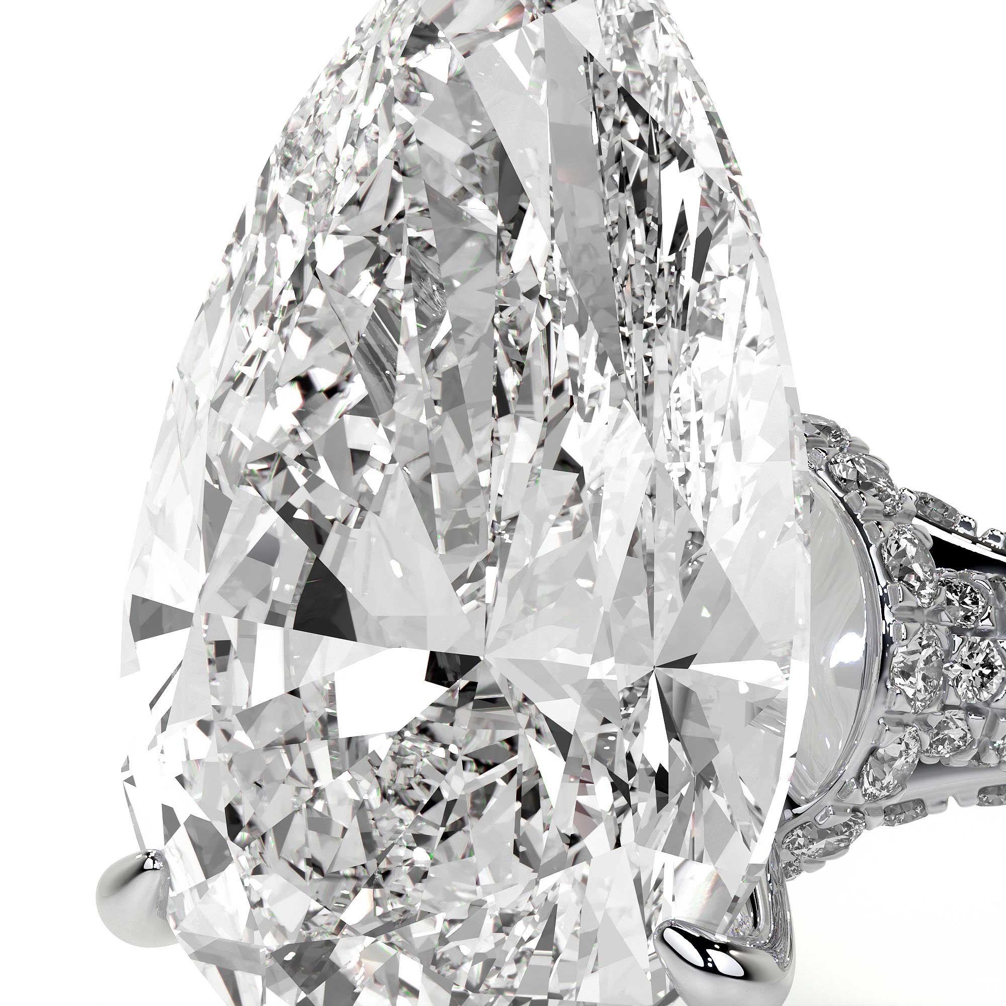 Elizabeth Crown Pear Diamond Ring