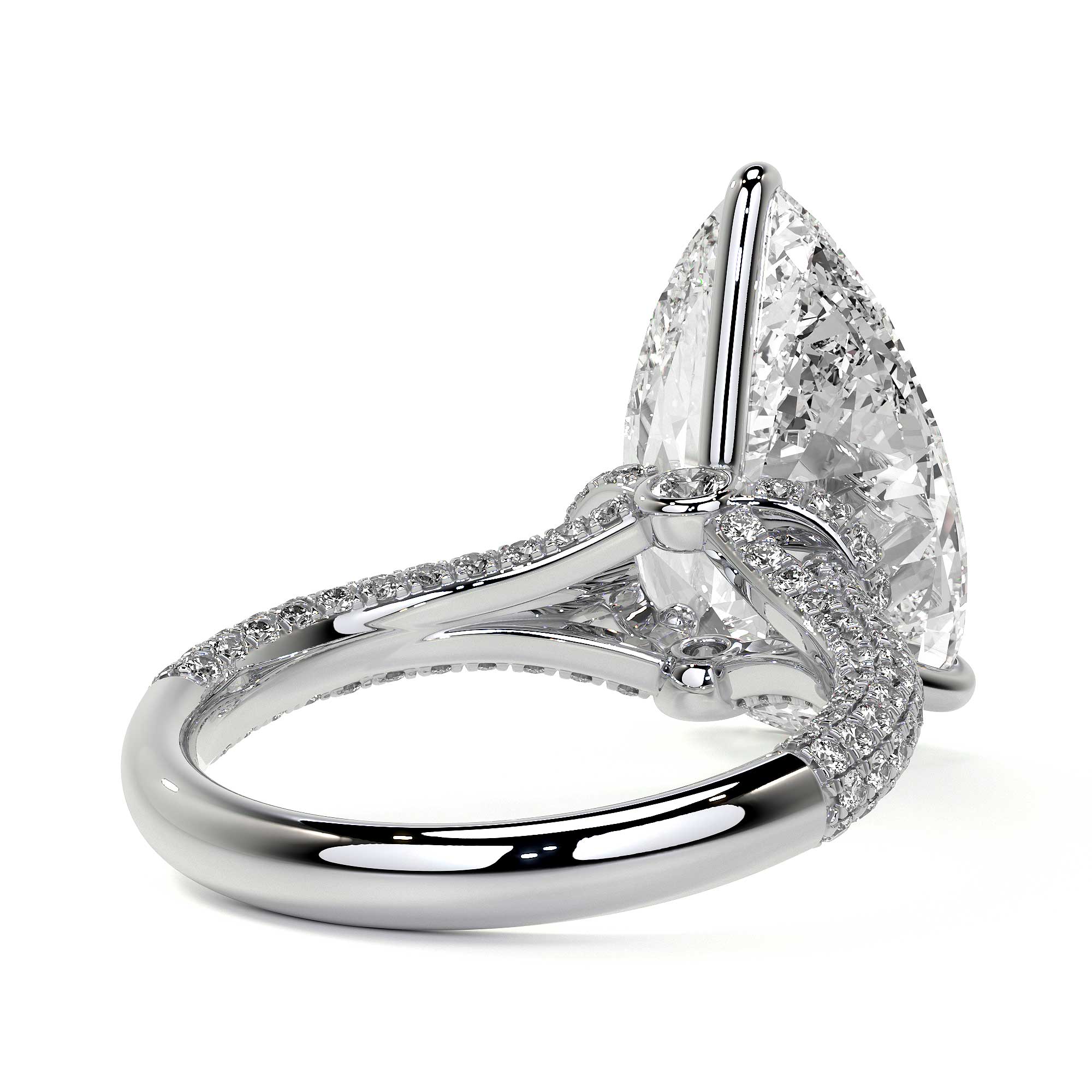 Elizabeth Crown Pear Diamond Ring
