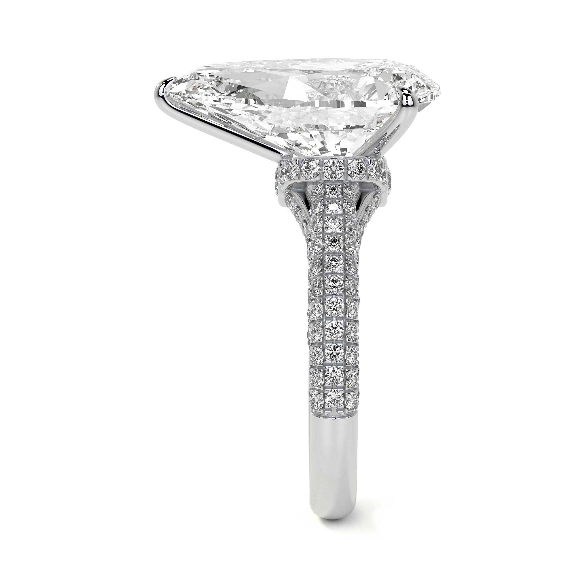 Elizabeth Crown Pear Diamond Ring