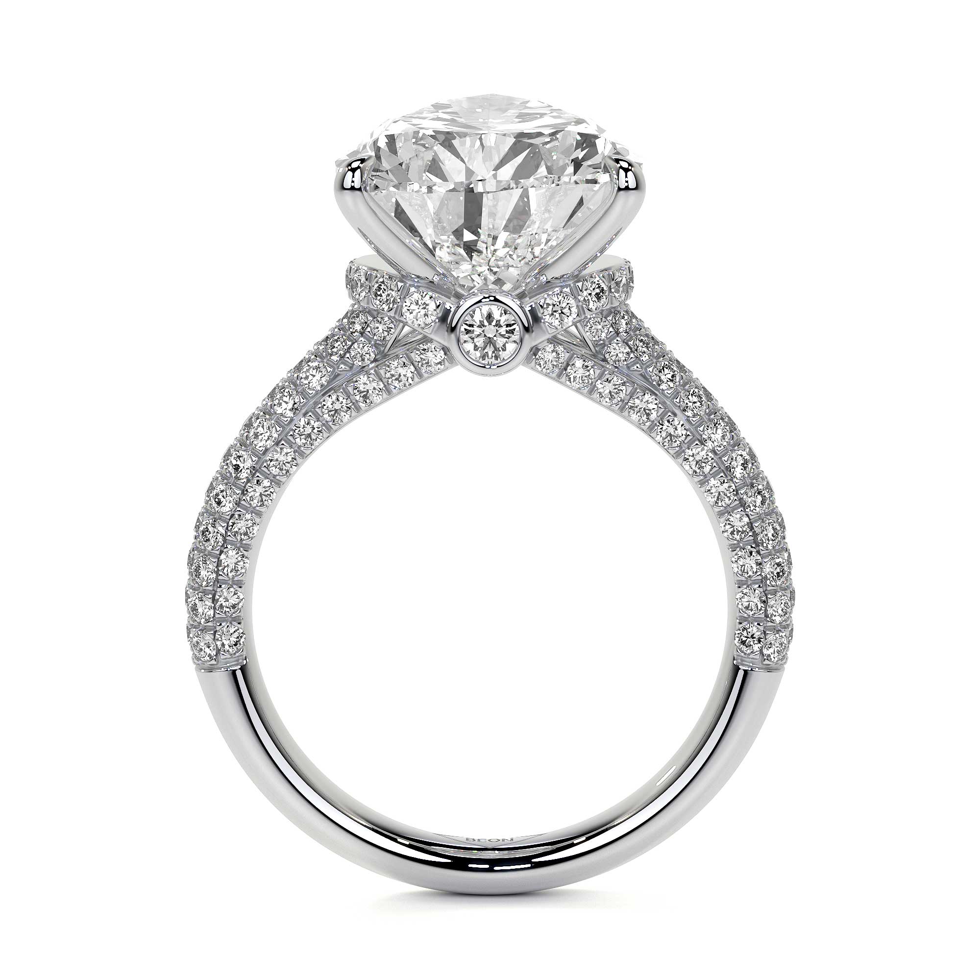 Elizabeth Crown Pear Diamond Ring