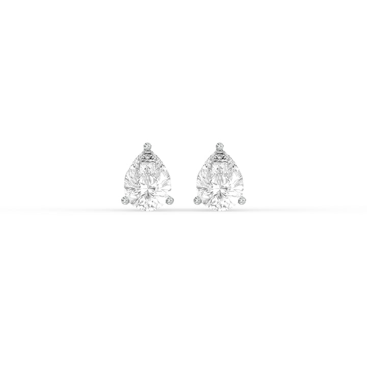 PEAR DIAMOND PLATINUM EAR STUDS - ( 0.92CT) showcasing brilliant pear-shaped diamonds with a classic prong setting.