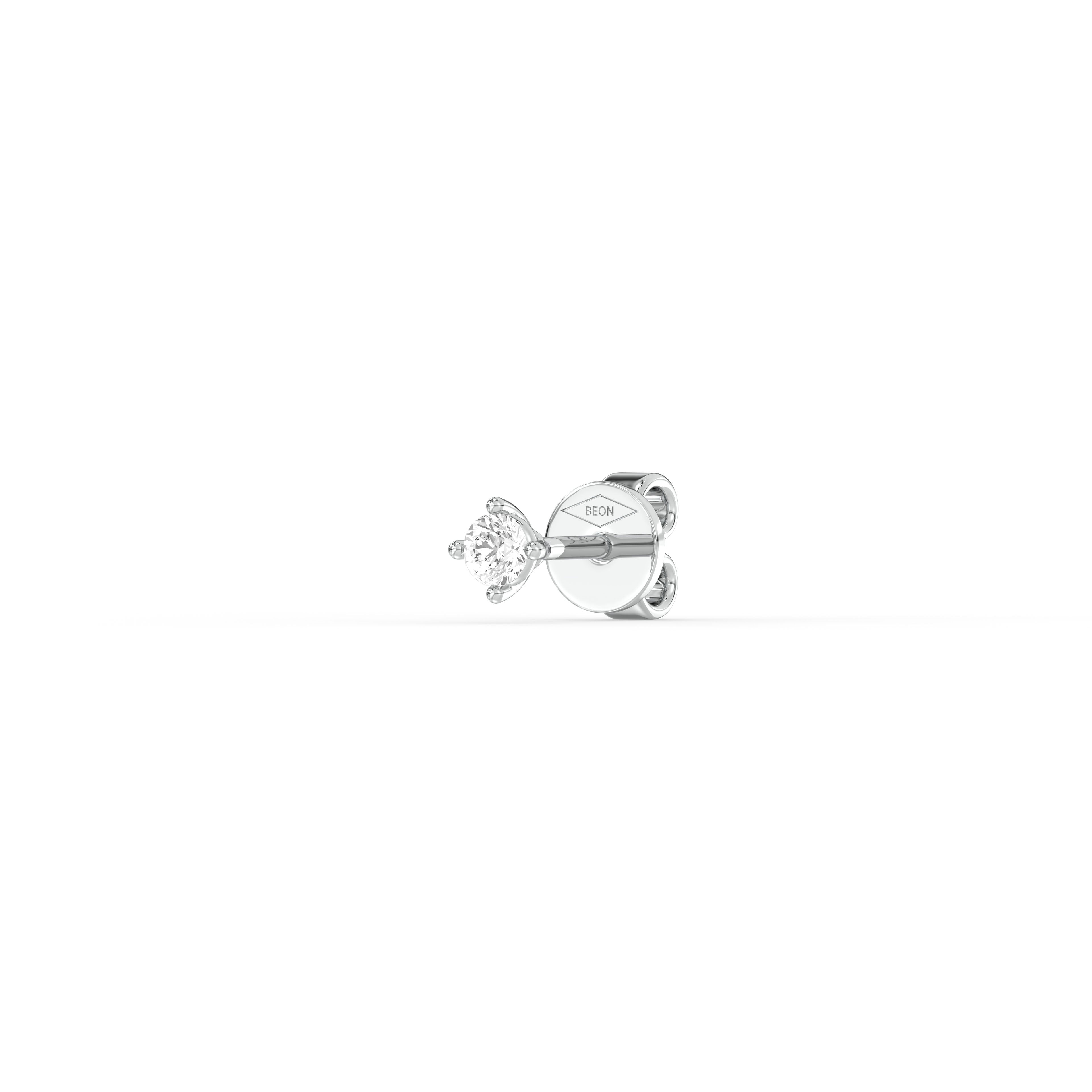 ROUND DIAMOND PLATINUM EAR STUDS - ( 0.34CT) featuring a round brilliant diamond in a prong setting.