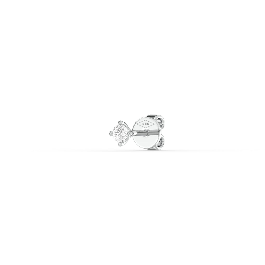 ROUND DIAMOND PLATINUM EAR STUDS - ( 0.34CT) featuring a round brilliant diamond in a prong setting.
