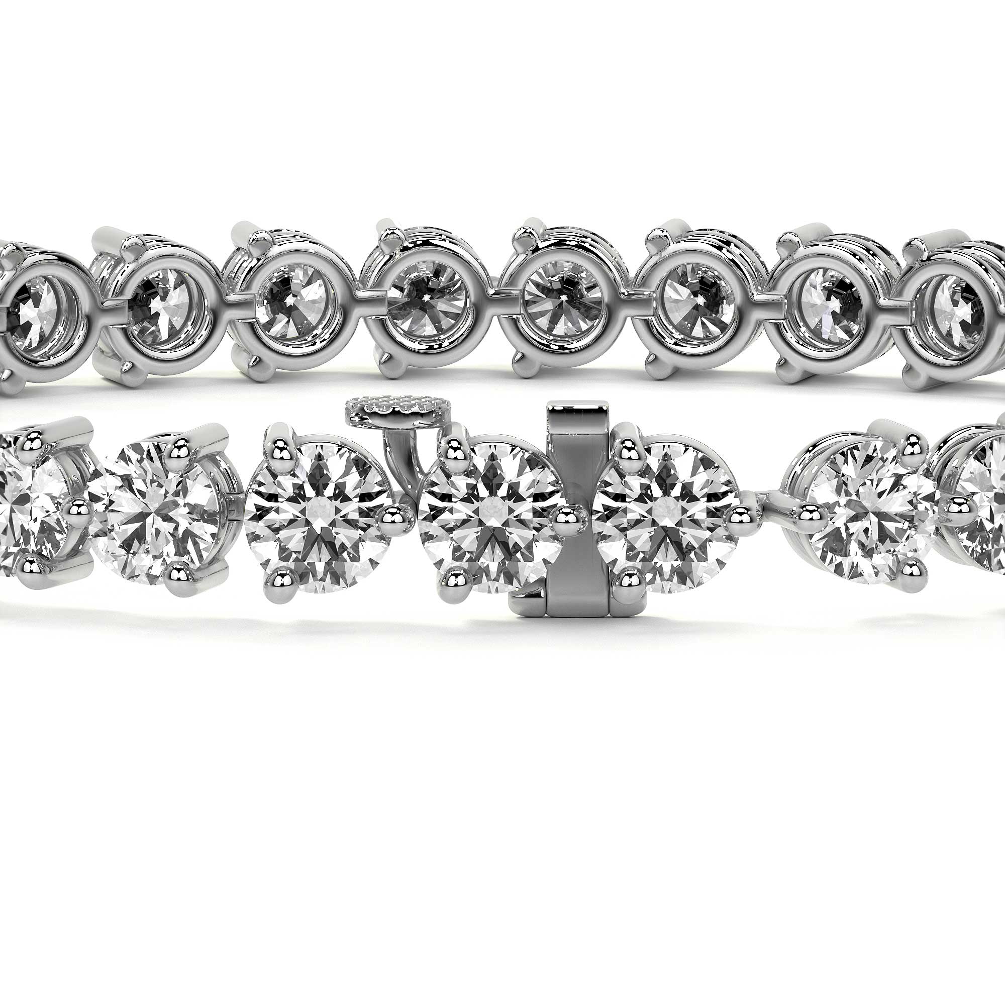 Trinity Round Diamond Tennis Bracelet