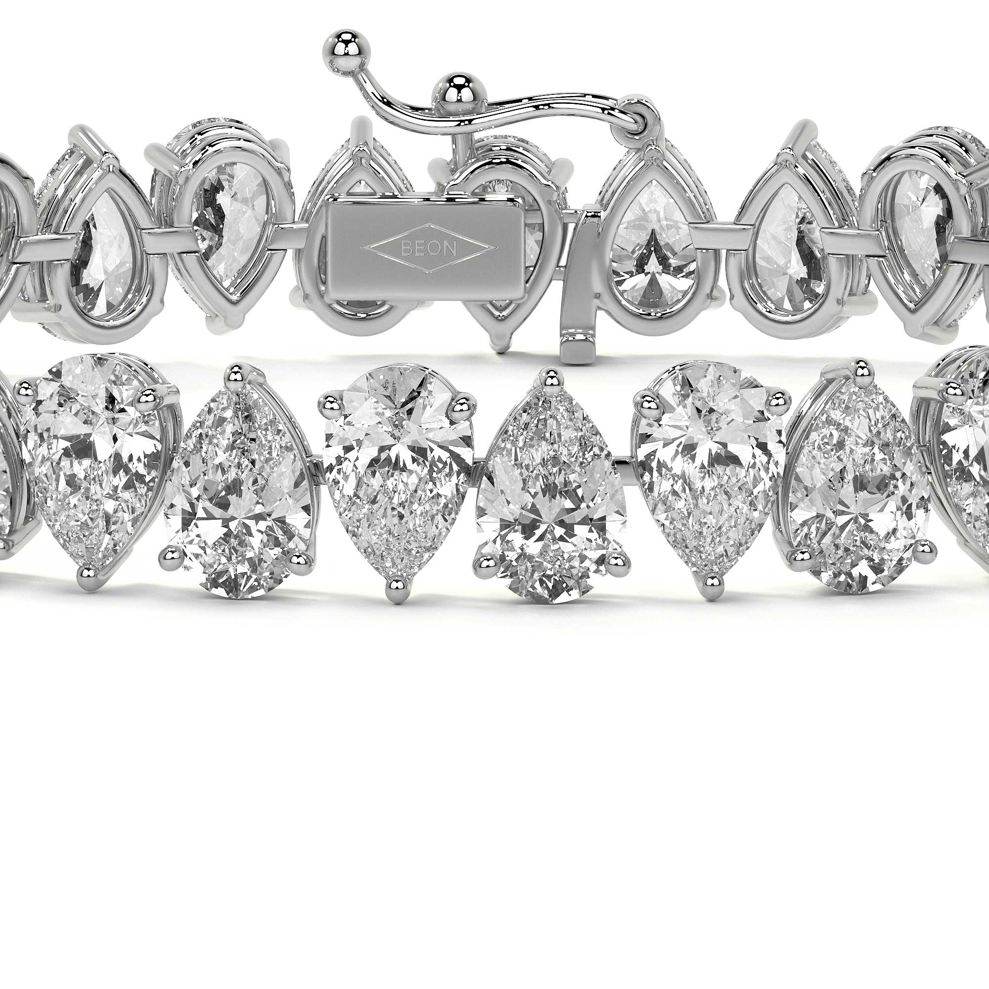 Eclipse Pear Diamond Tennis Bracelet
