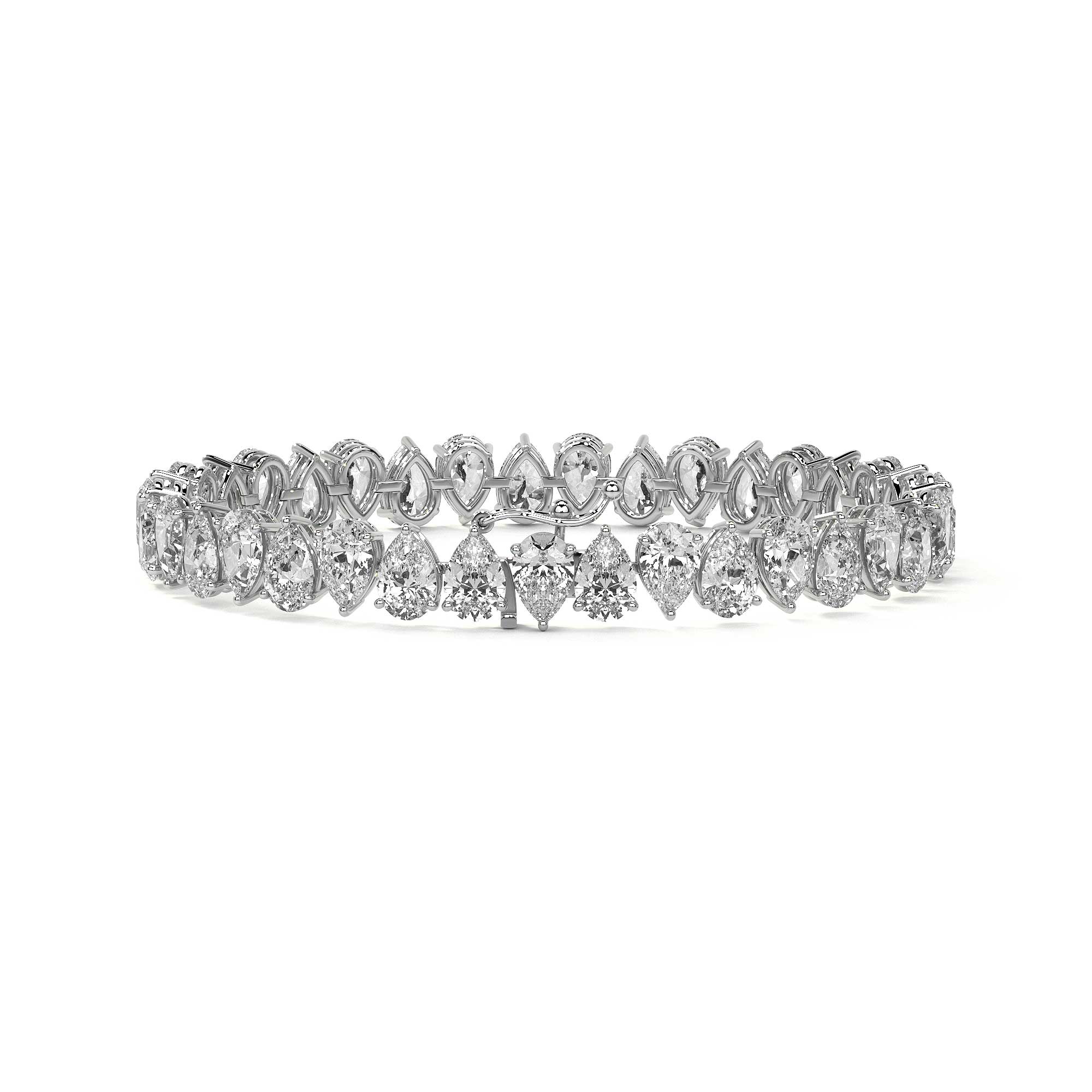 Eclipse Pear Diamond Tennis Bracelet