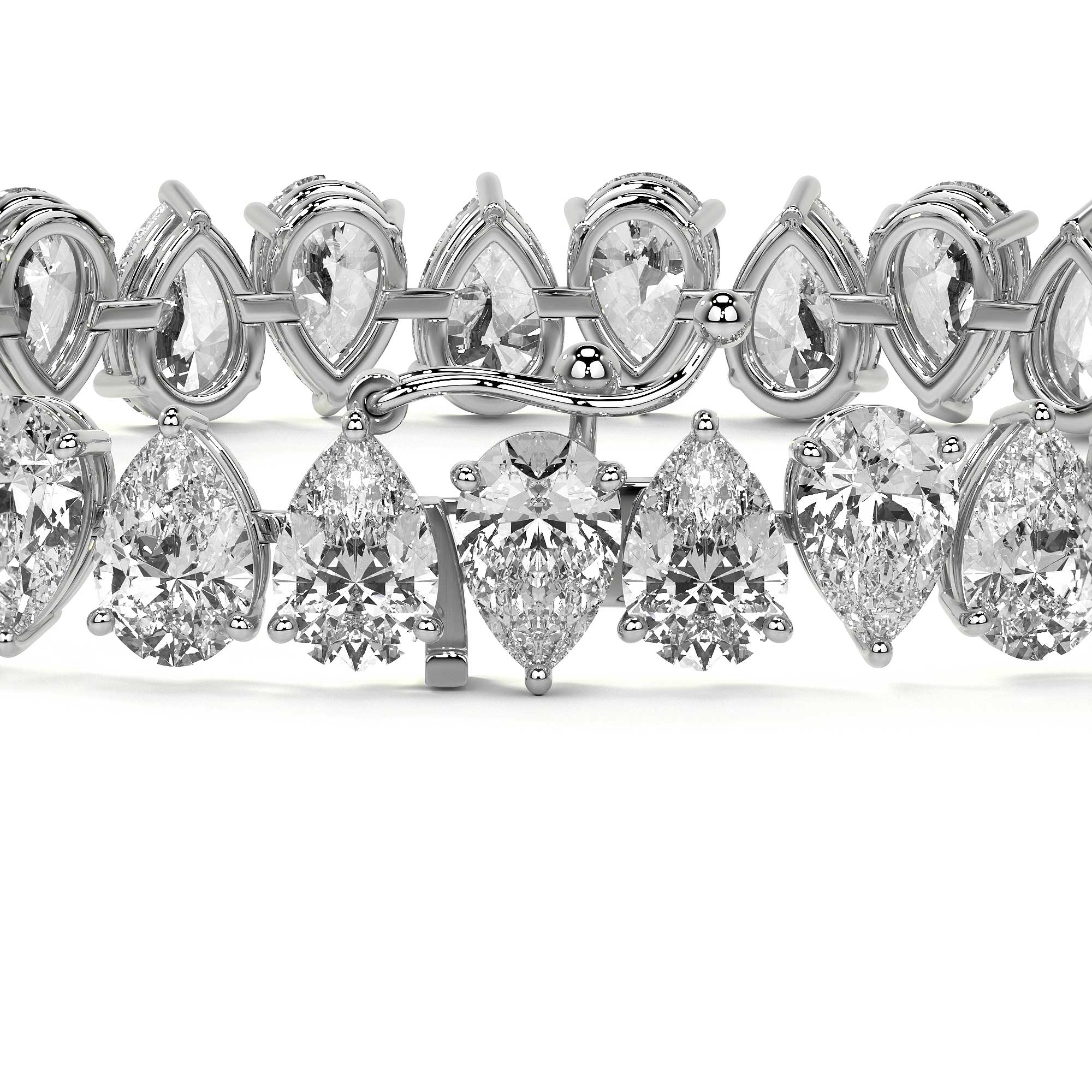 Eclipse Pear Diamond Tennis Bracelet
