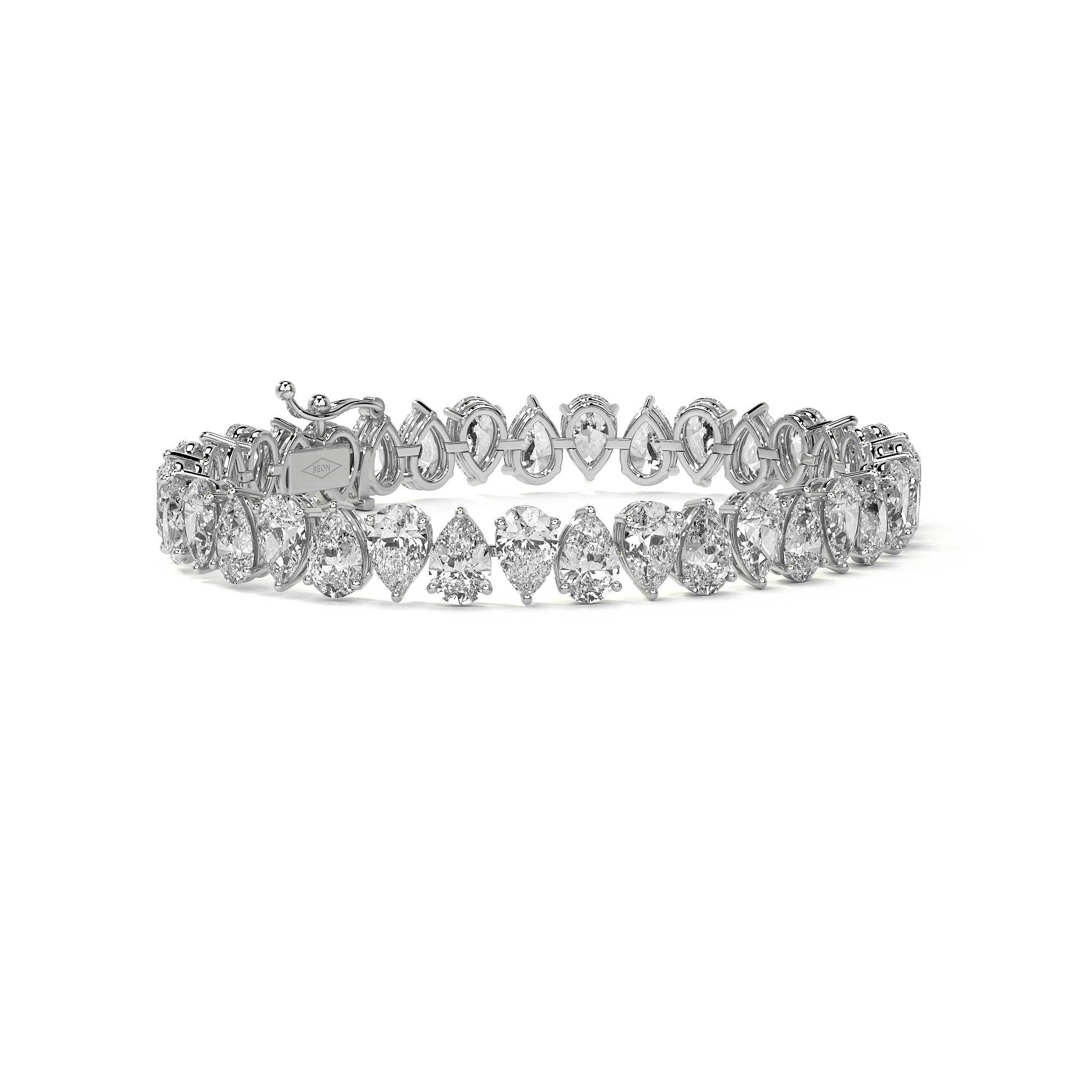 Eclipse Pear Diamond Tennis Bracelet