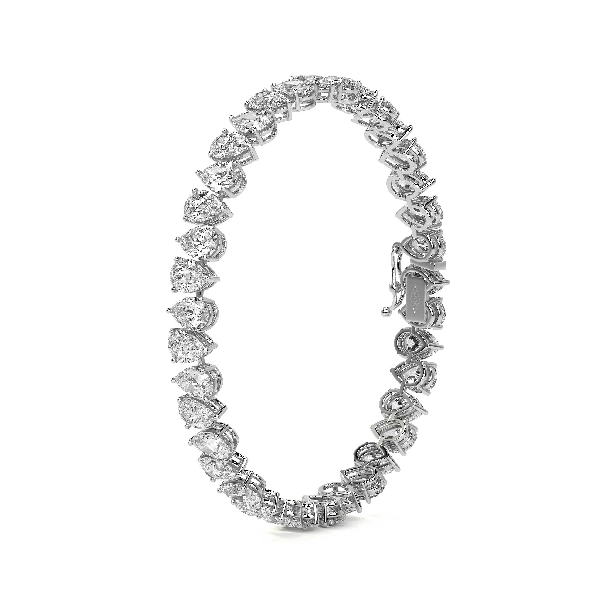 Eclipse Pear Diamond Tennis Bracelet