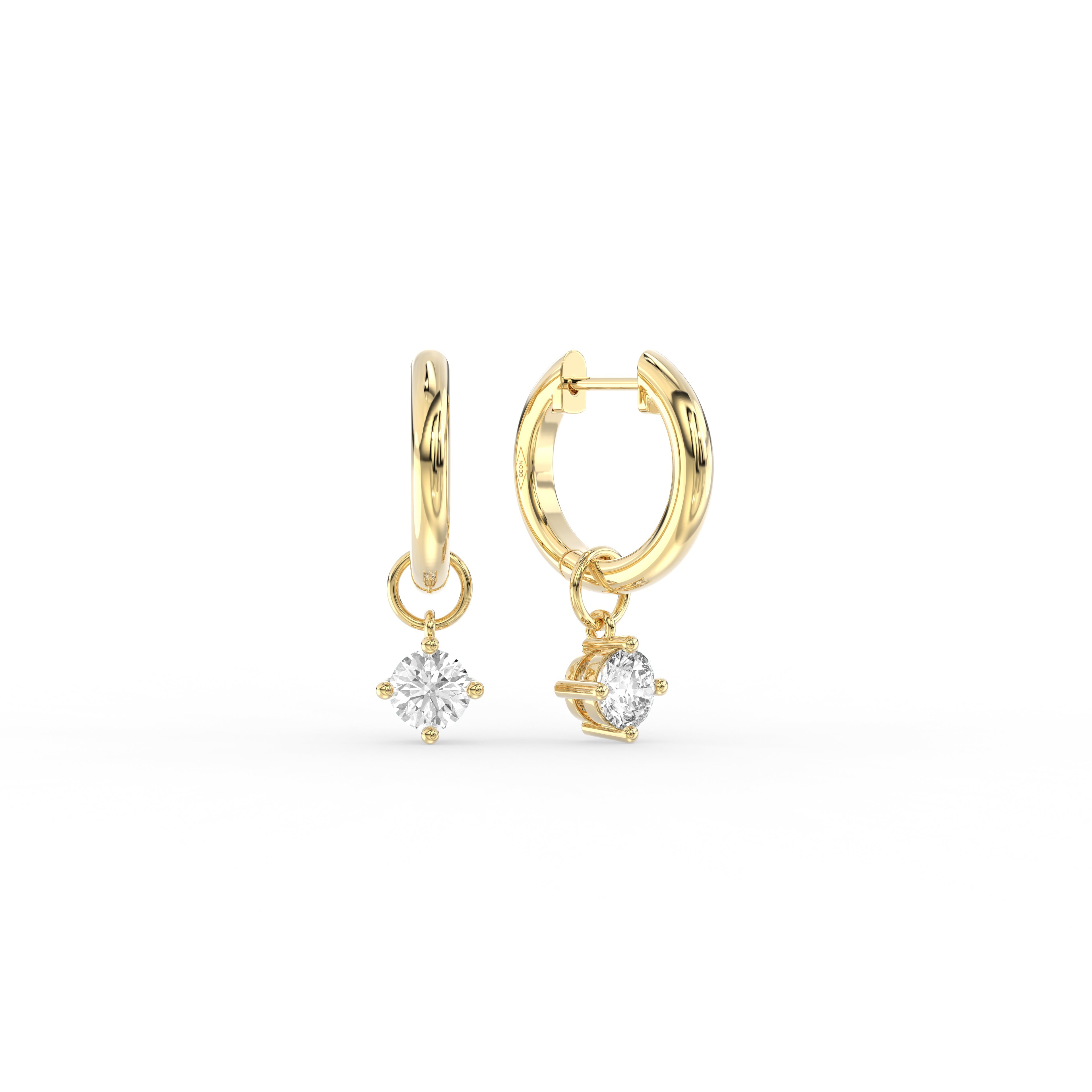 Minimalist Multiway Hoop Earrings with Round Drop