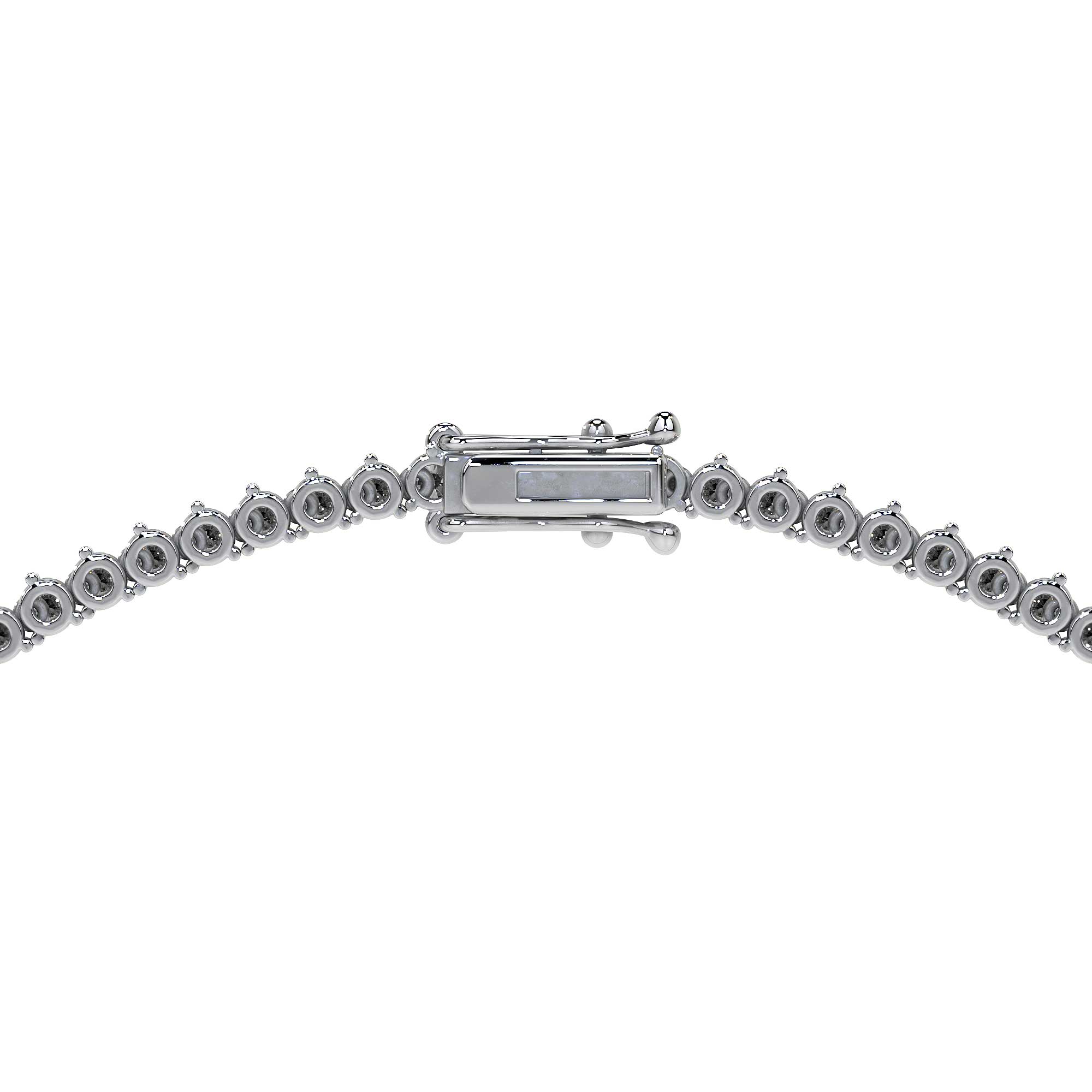 Tapered Trinity Round Diamond Tennis Necklace