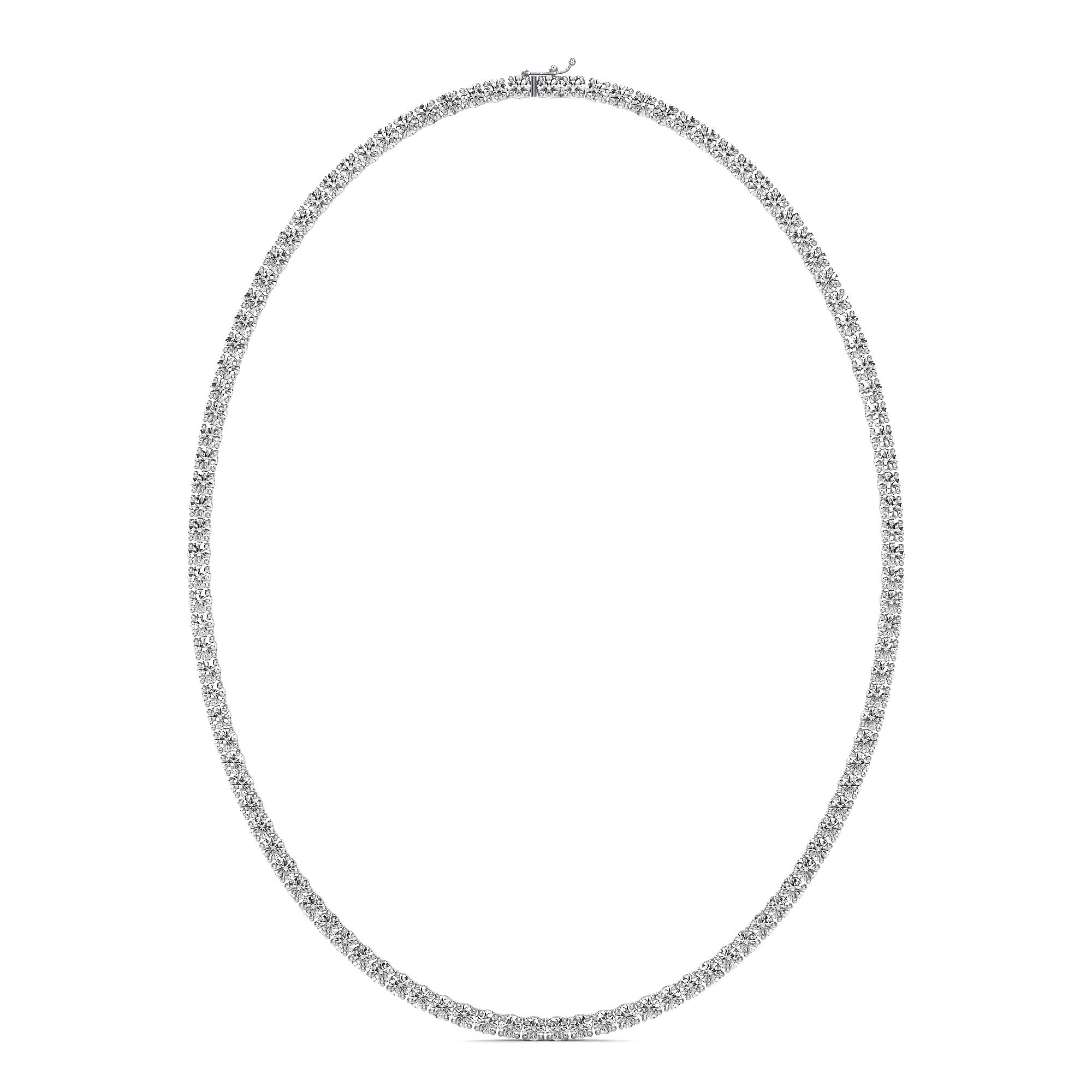 Classic Quadra Round Diamond Tennis Necklace