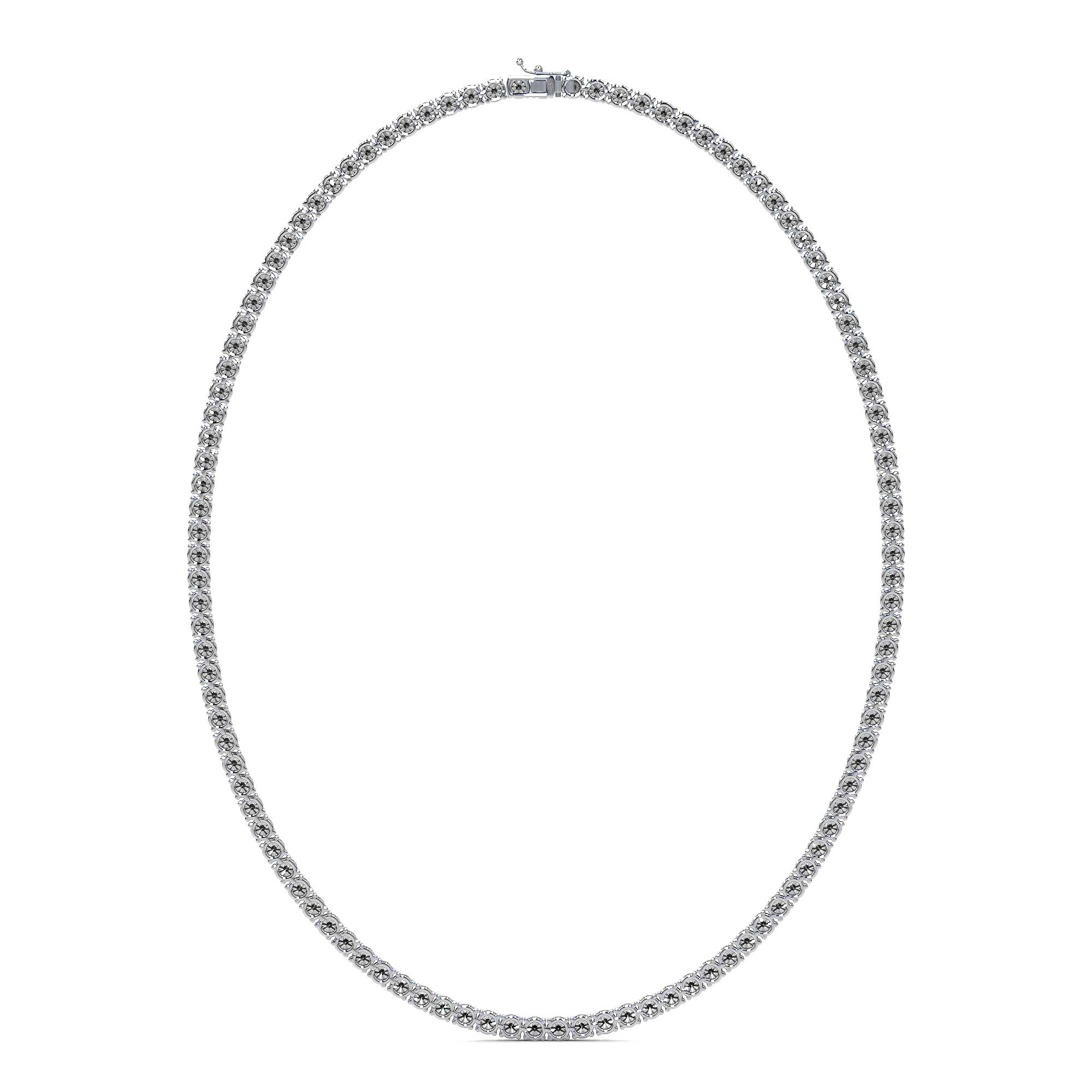 Classic Quadra Round Diamond Tennis Necklace