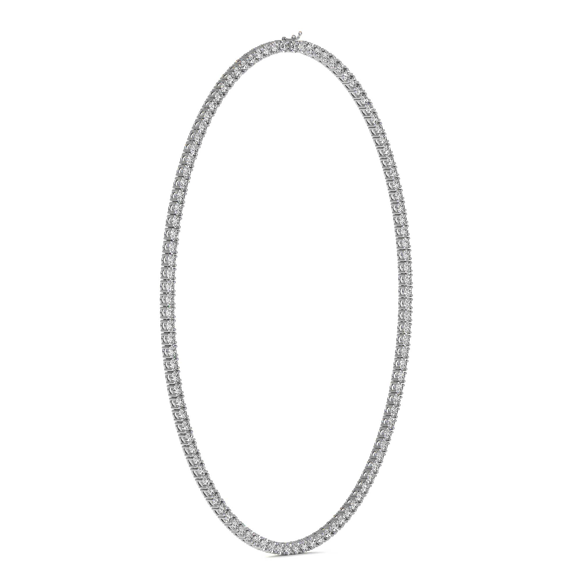 Classic Quadra Round Diamond Tennis Necklace