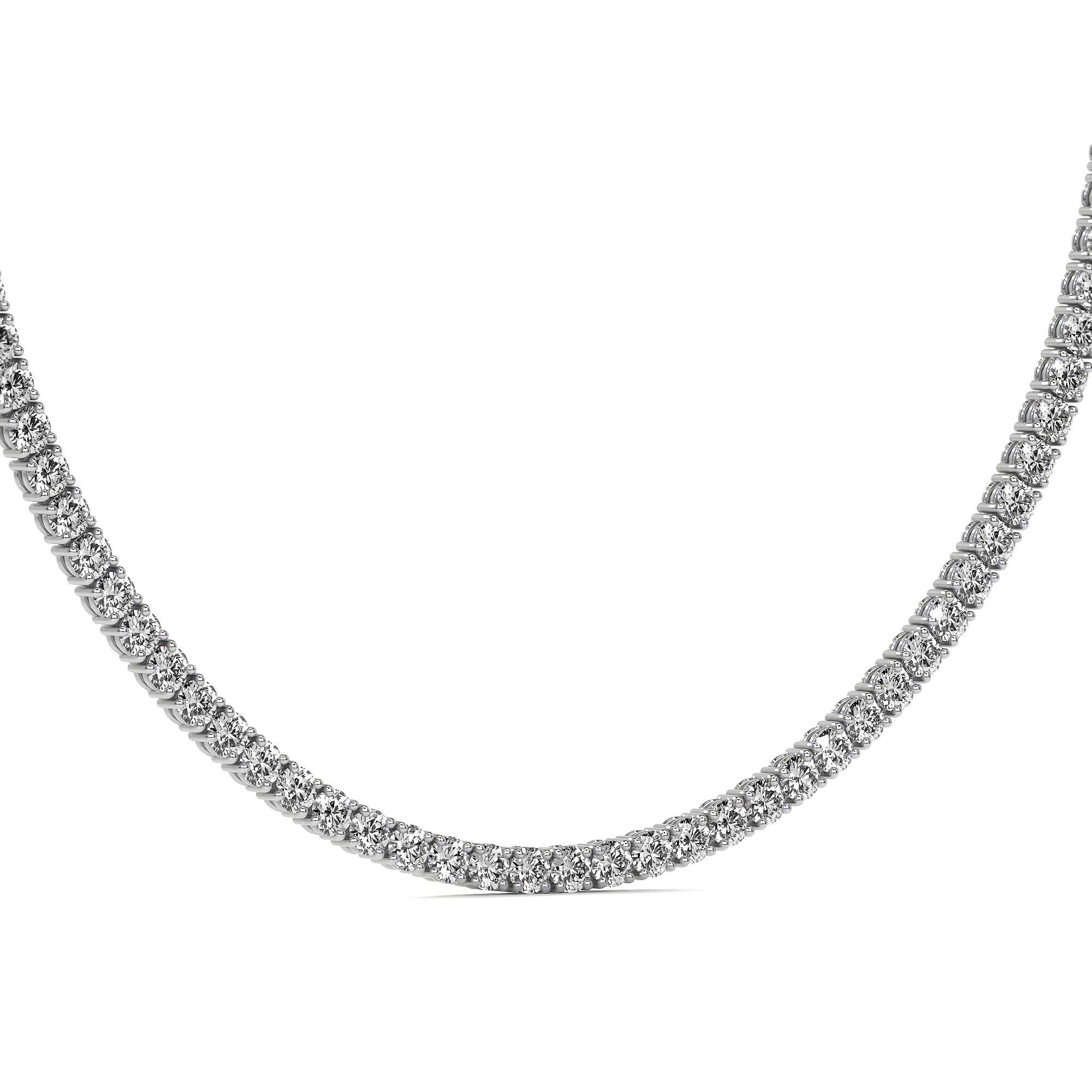Classic Quadra Round Diamond Tennis Necklace
