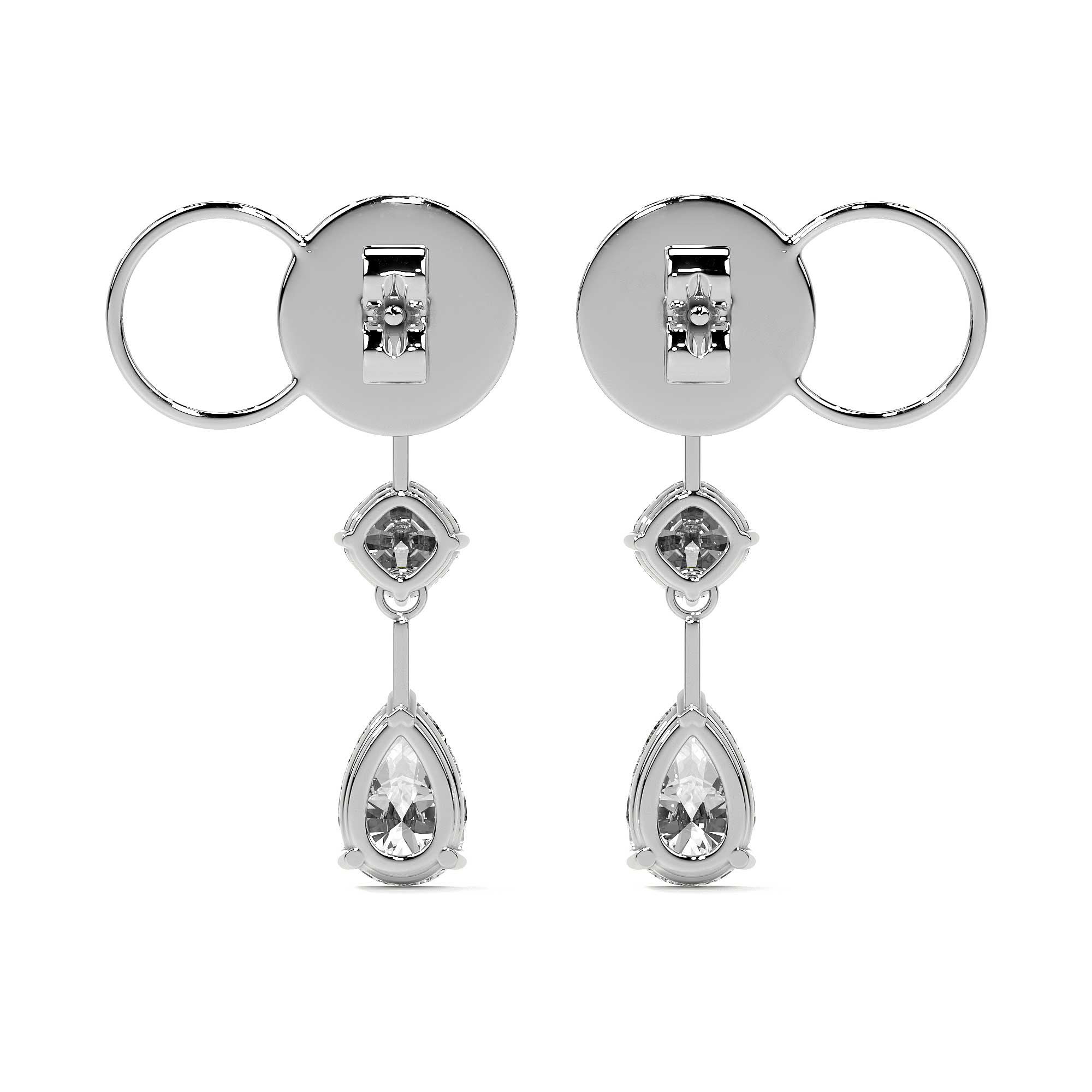 Fancy Diamond Drop Stud Earrings