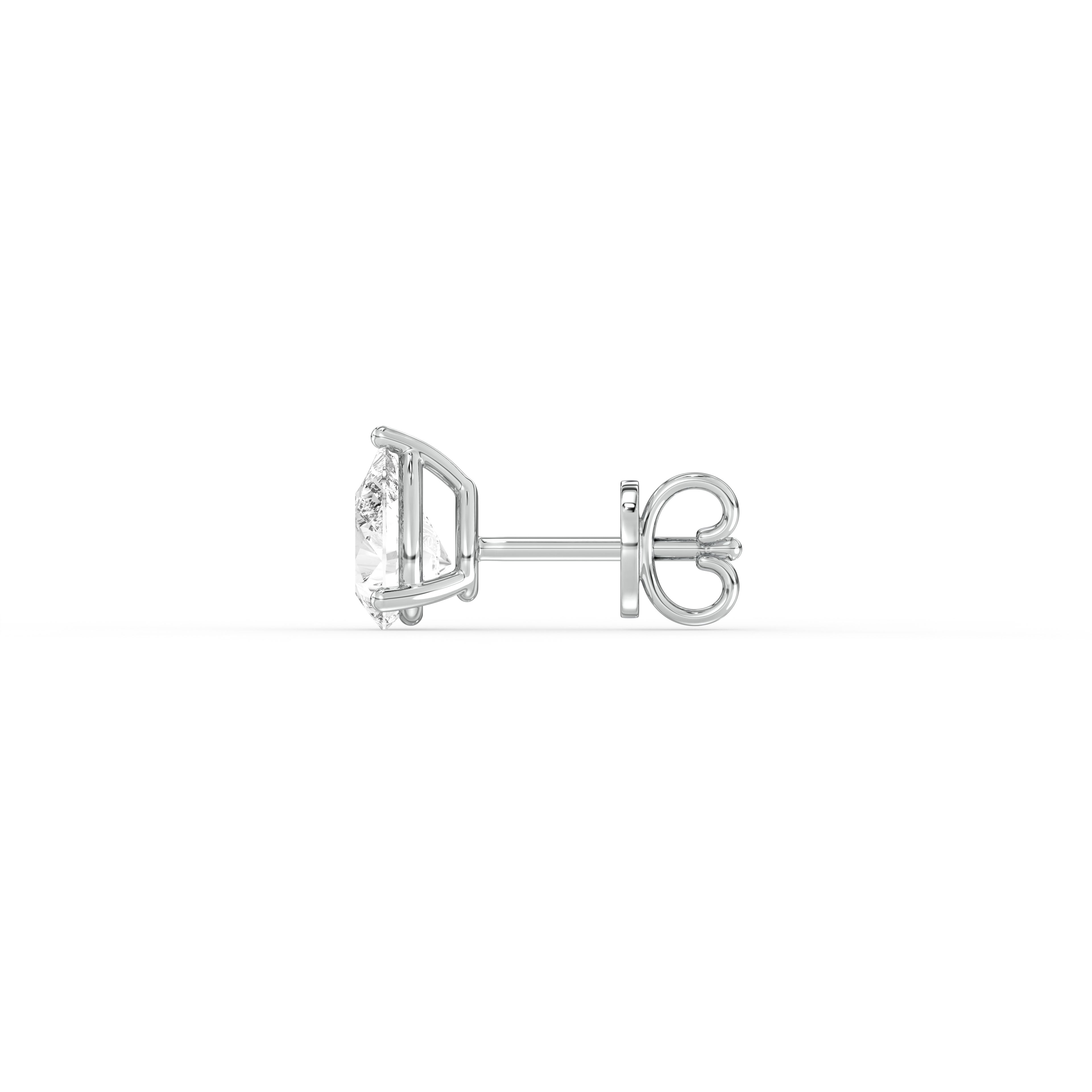 PEAR DIAMOND PLATINUM EAR STUDS - ( 0.92CT) showcasing elegant teardrop diamonds in a classic prong setting.