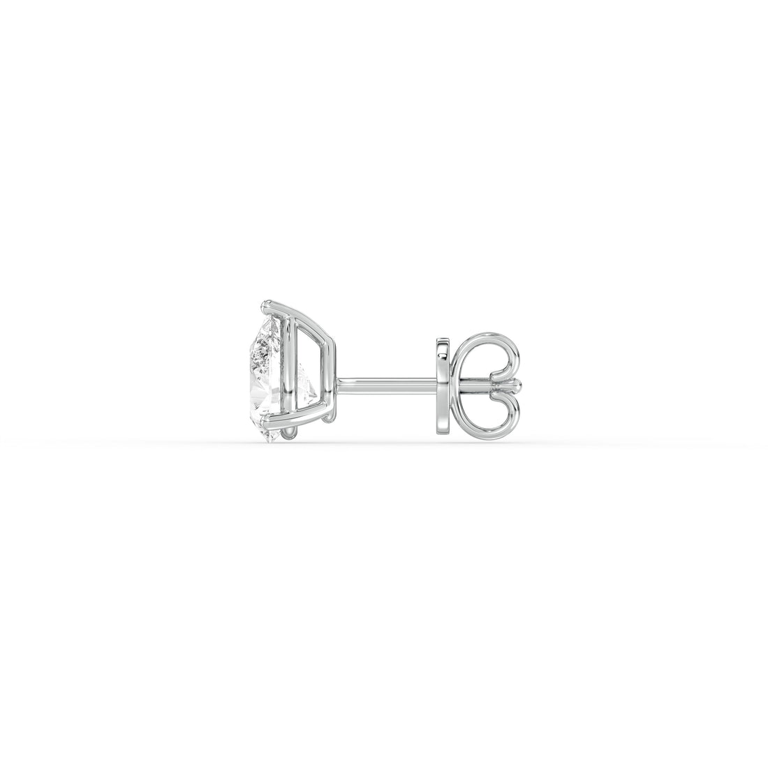 PEAR DIAMOND PLATINUM EAR STUDS - ( 0.92CT) showcasing elegant teardrop diamonds in a classic prong setting.