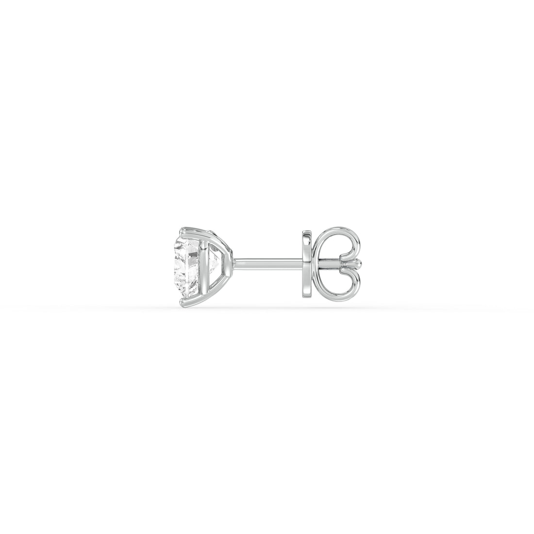 HEART DIAMOND PLATINUM EAR STUDS - ( 0.8CT) showcasing a delicate heart-shaped diamond in a platinum setting.