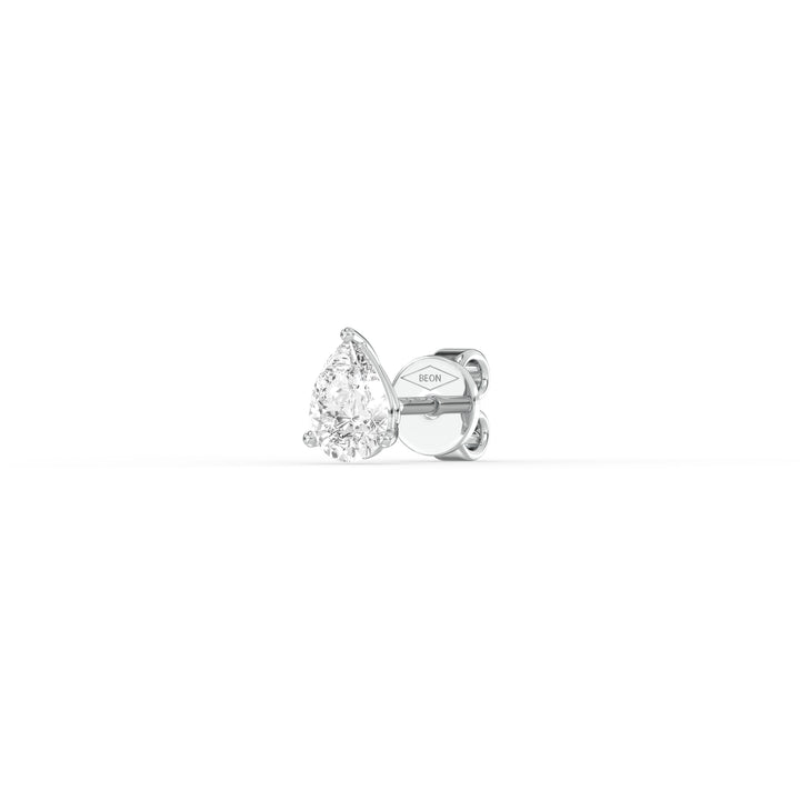 PEAR DIAMOND PLATINUM EAR STUDS - ( 0.6CT) showcasing elegant teardrop design with radiant sparkle.