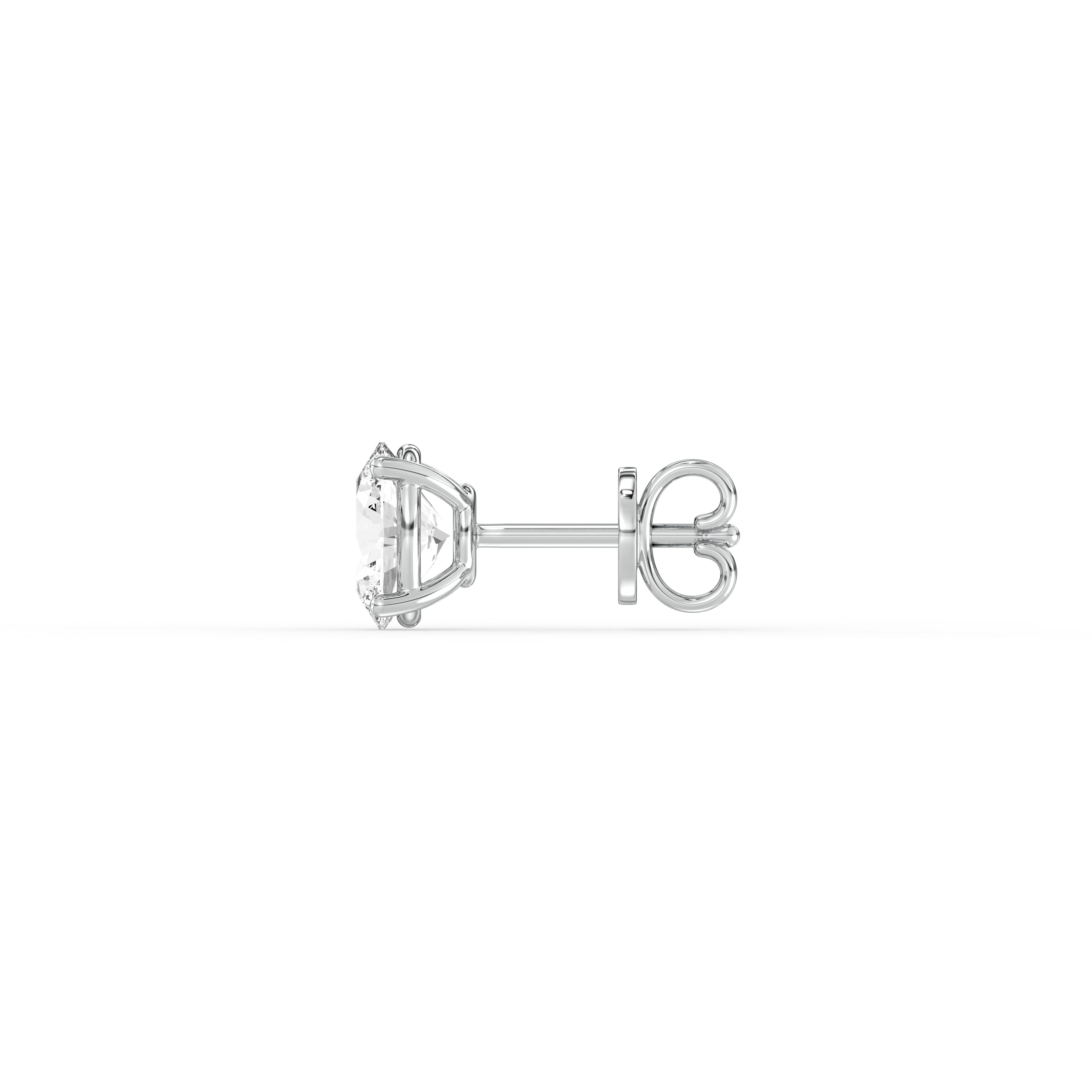 OVAL DIAMOND PLATINUM EAR STUDS - ( 1CT) in a sleek platinum setting showcasing elegance and brilliance.