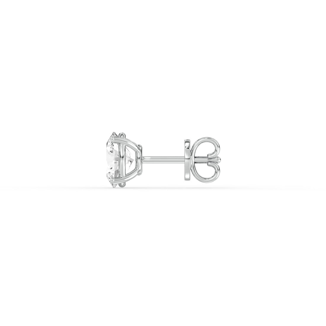 OVAL DIAMOND PLATINUM EAR STUDS - ( 1CT) in a sleek platinum setting showcasing elegance and brilliance.