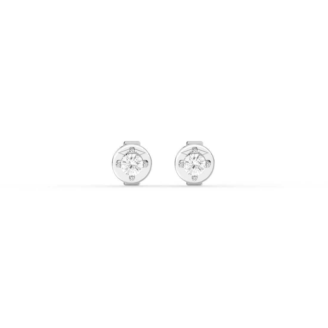 ROUND DIAMOND PLATINUM EAR STUDS - ( 0.34CT) featuring round brilliant diamonds in a classic prong setting.