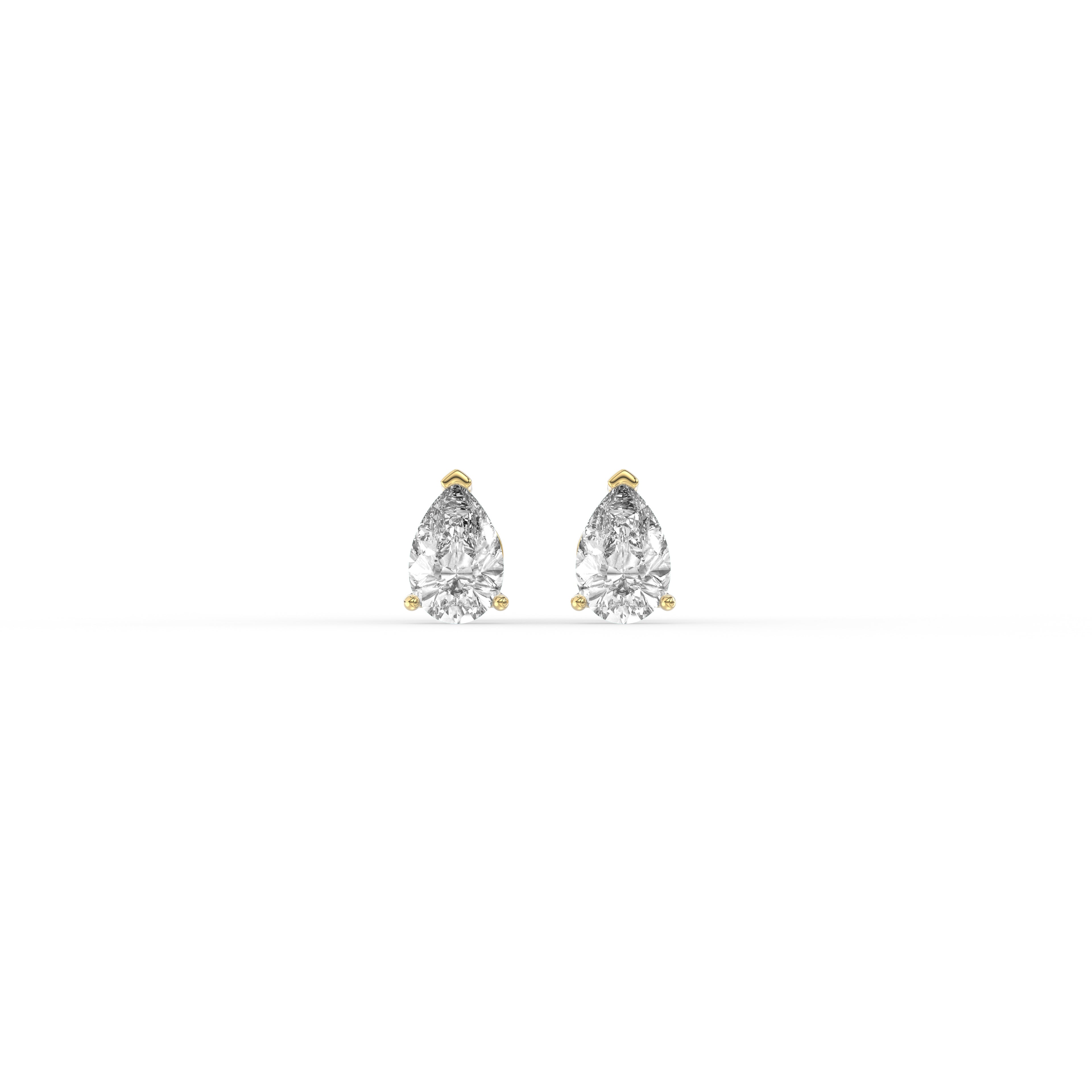 Refined Pear Diamond Earrings - (1 ct)